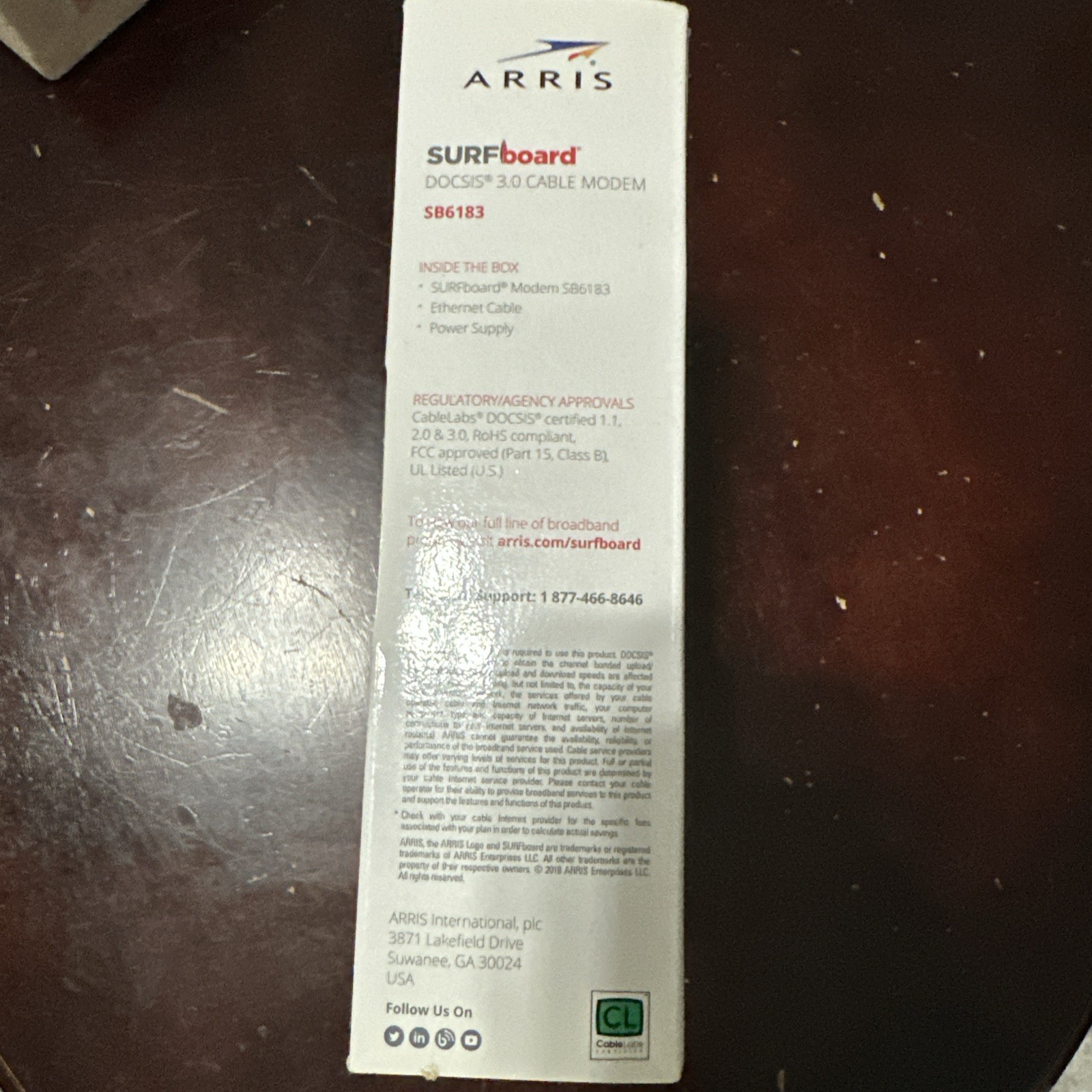 ARRIS SURFboard 16×4 DOCSIS 3.0 Wi-Fi Cable Modem, Model SB6183