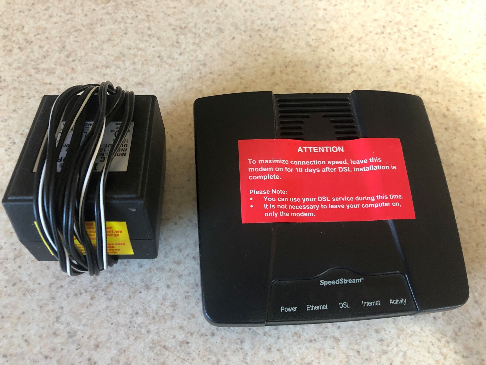 Siemens Speedstream 4100 Ethernet ADSL Modem with power adapter