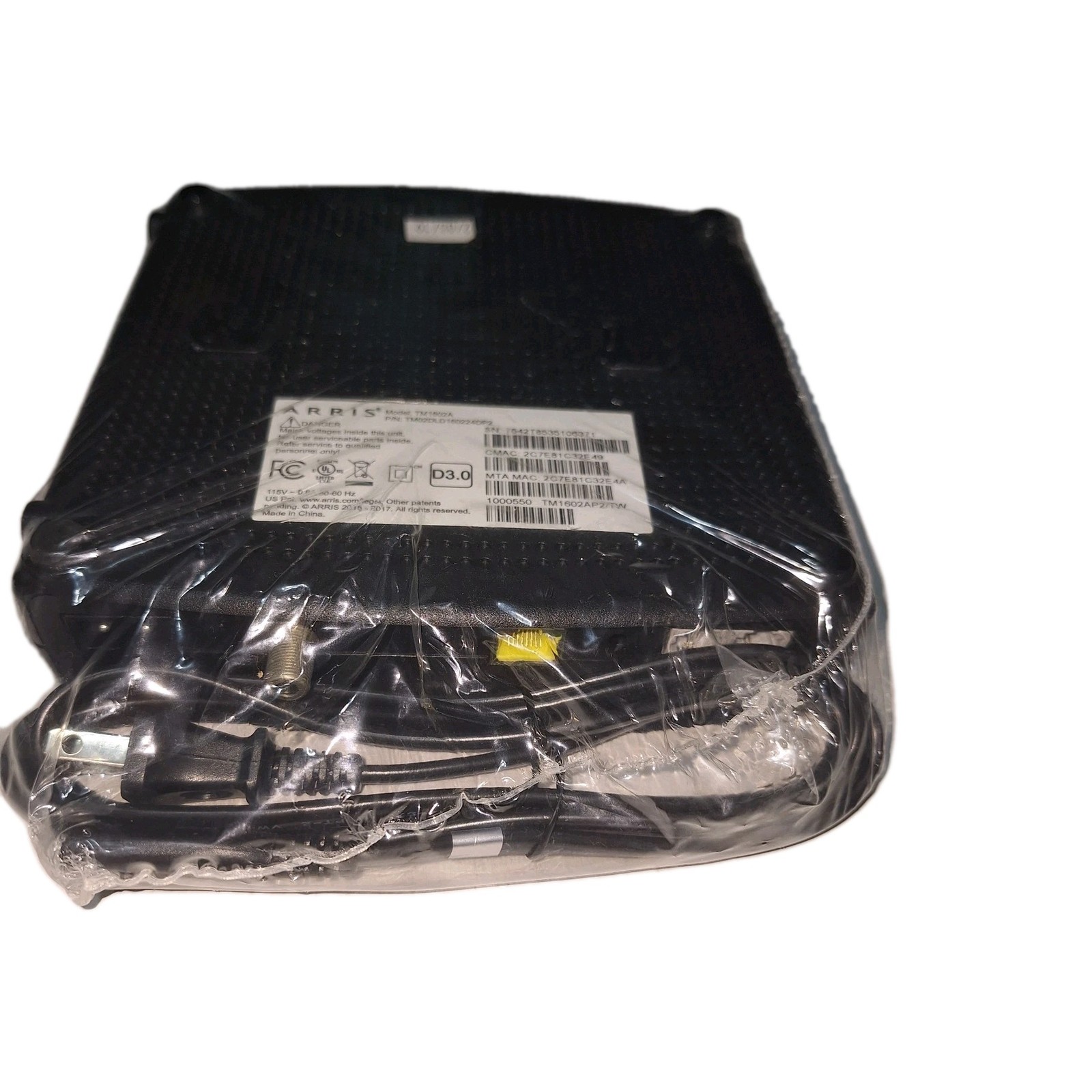Arris TM1602A DOCSIS 3.0 Telephony Cable Modem Optimum WOW Cablevision Charter