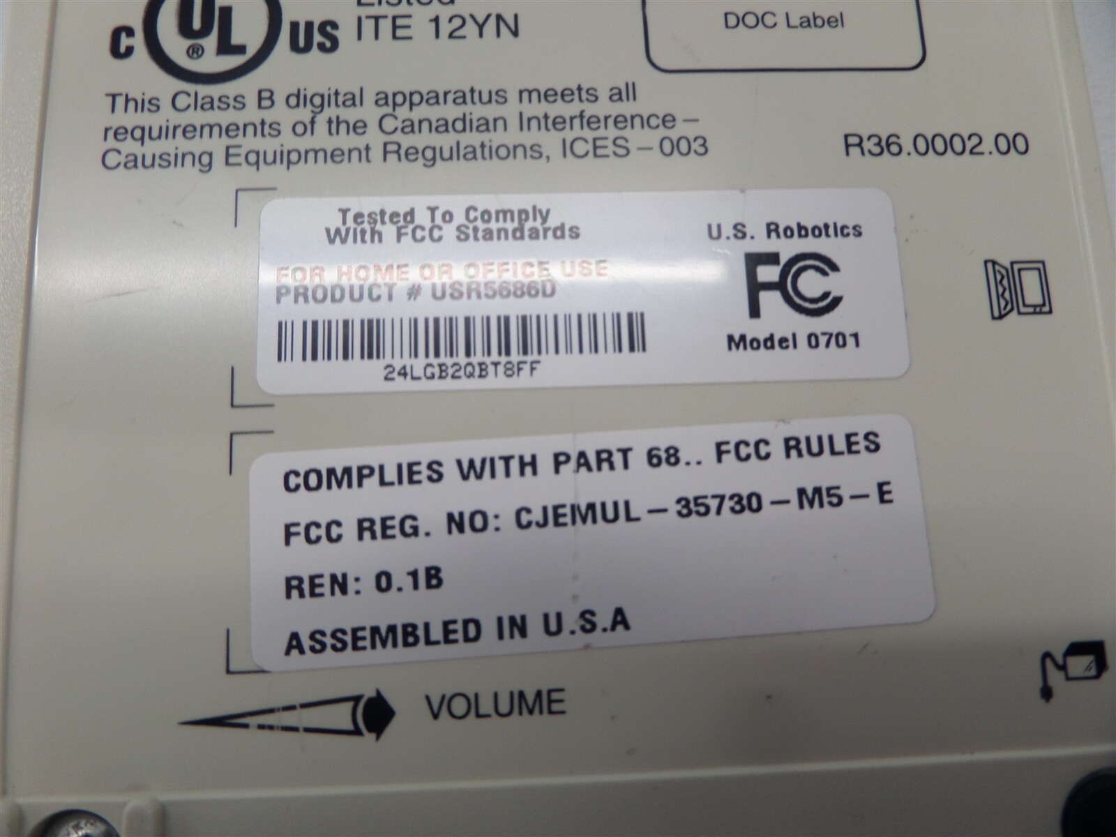 US Robotics Sportster 56K V.90 Fax Modem USR5686D