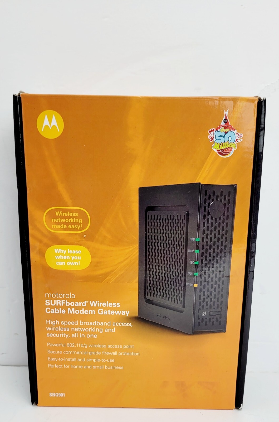 Motorola Surfboard Wireless Cable Modem Gateway Model SBG901 With Box