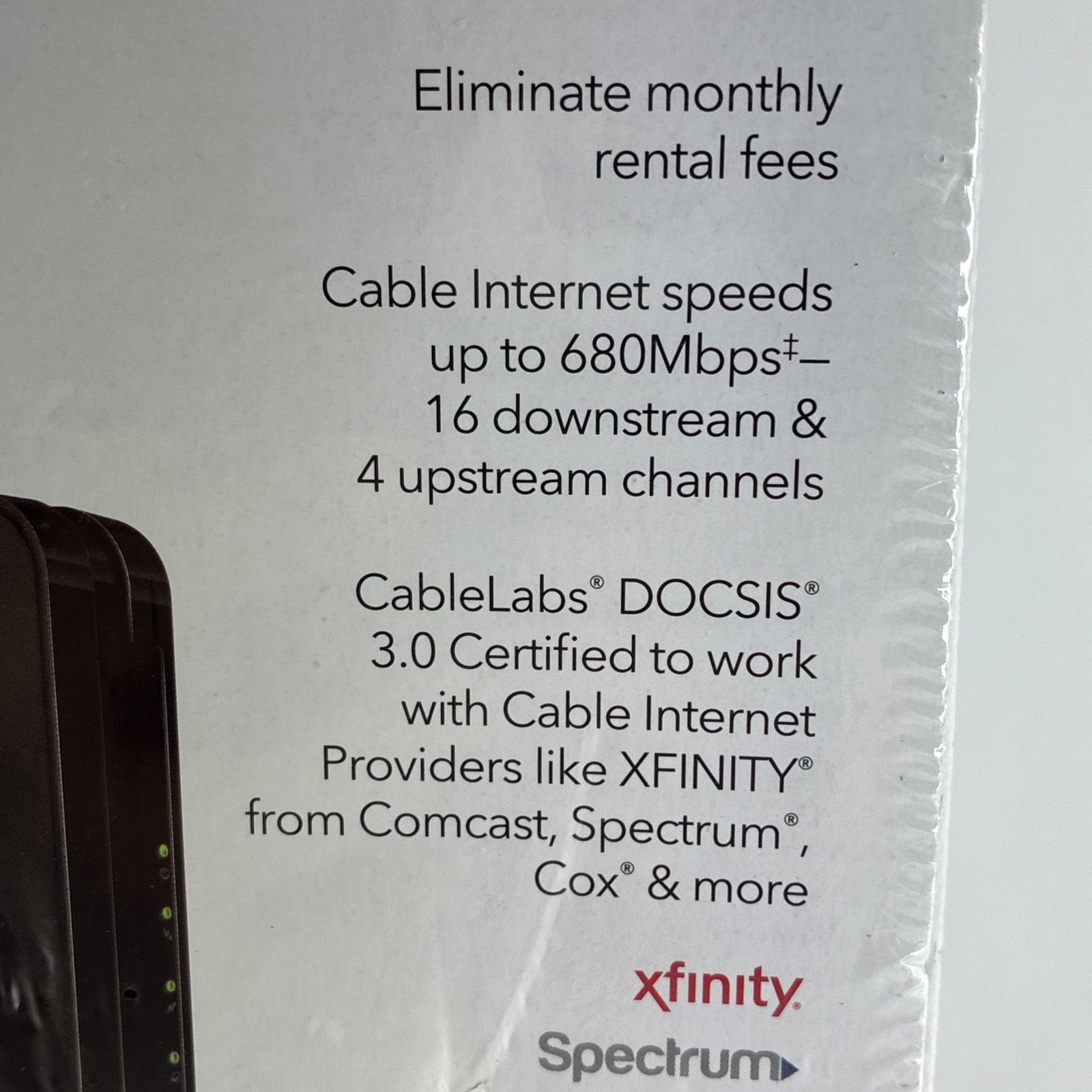 Netgear CM500 High Speed Cable Modem DOCSIS 3.0 680 mbps 16×4 Channel Bonding