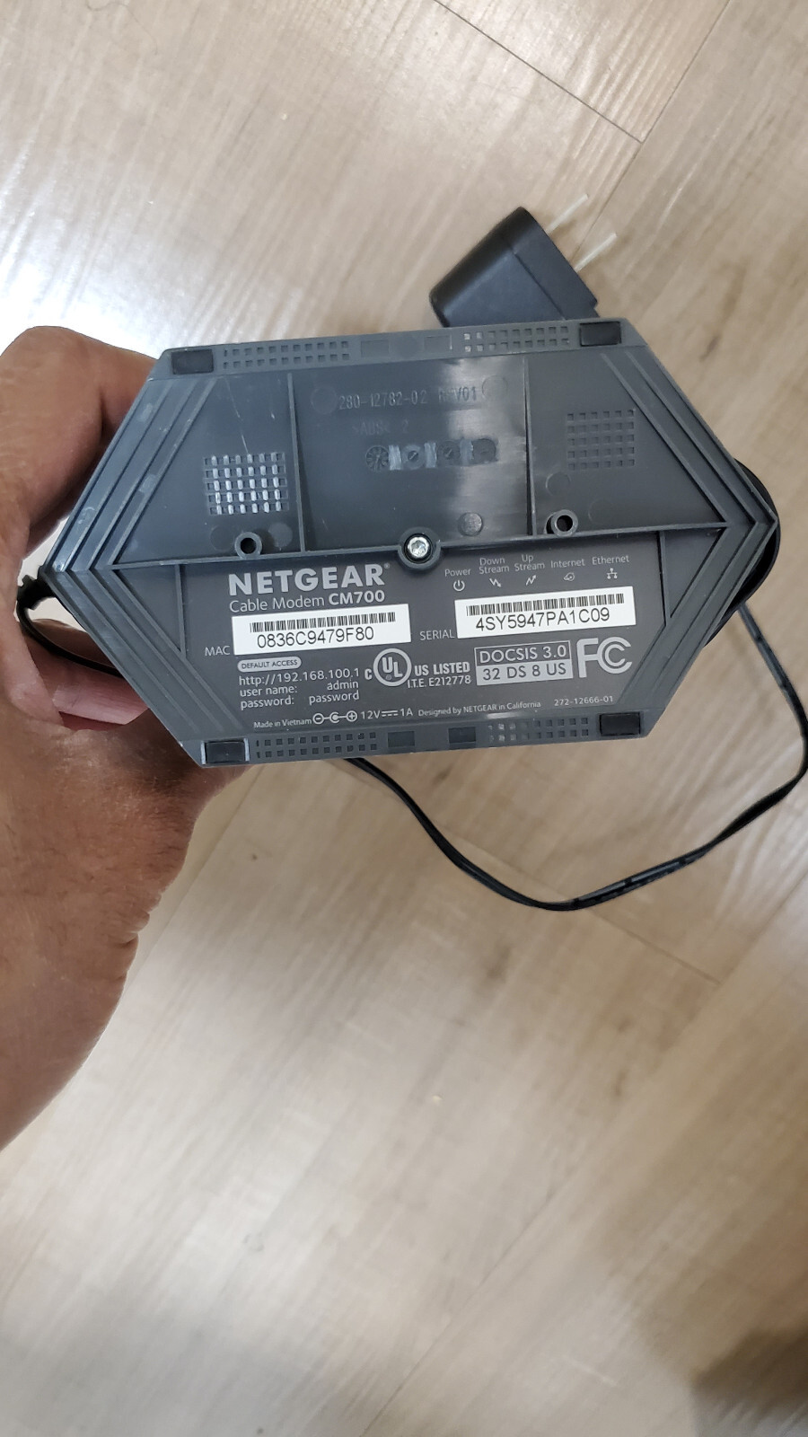 NETGEAR CM700-100NAS Cable Modem