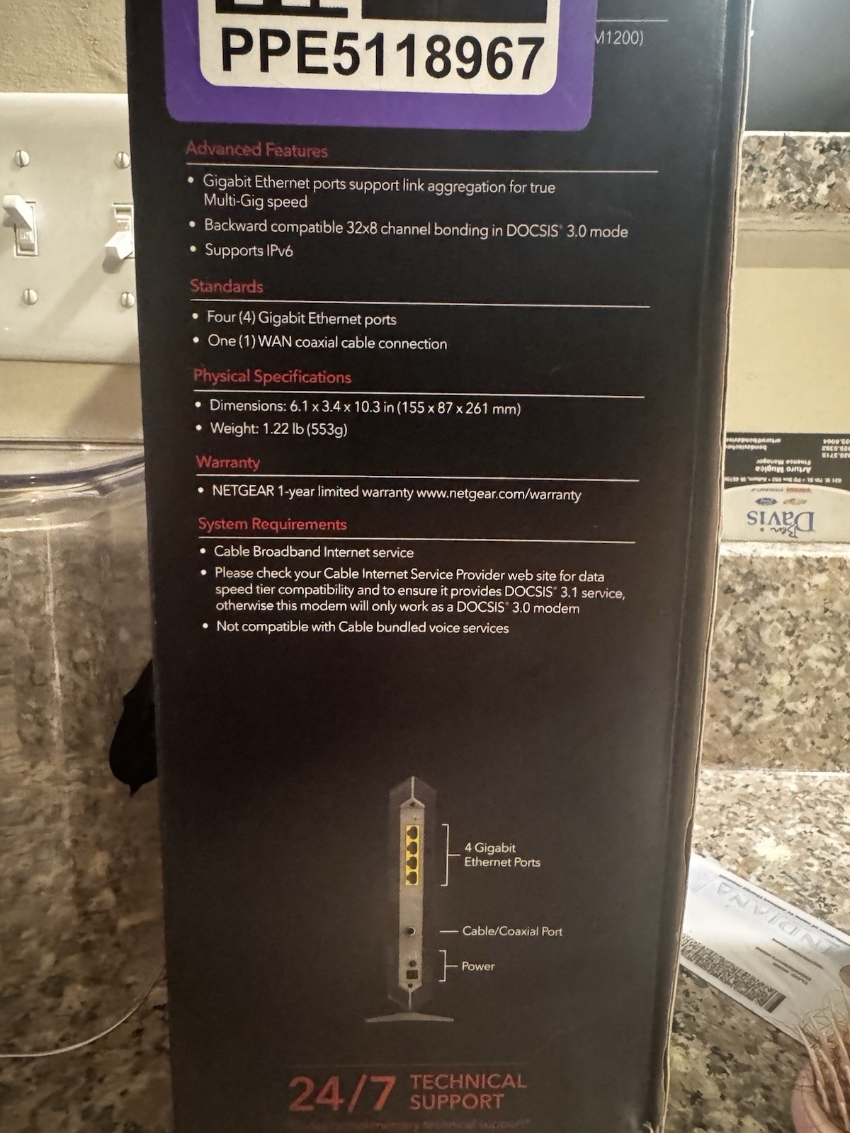 NETGEAR Nighthawk CM1200-100NAS DOCSIS 3.1 Cable Modem Free Ship!