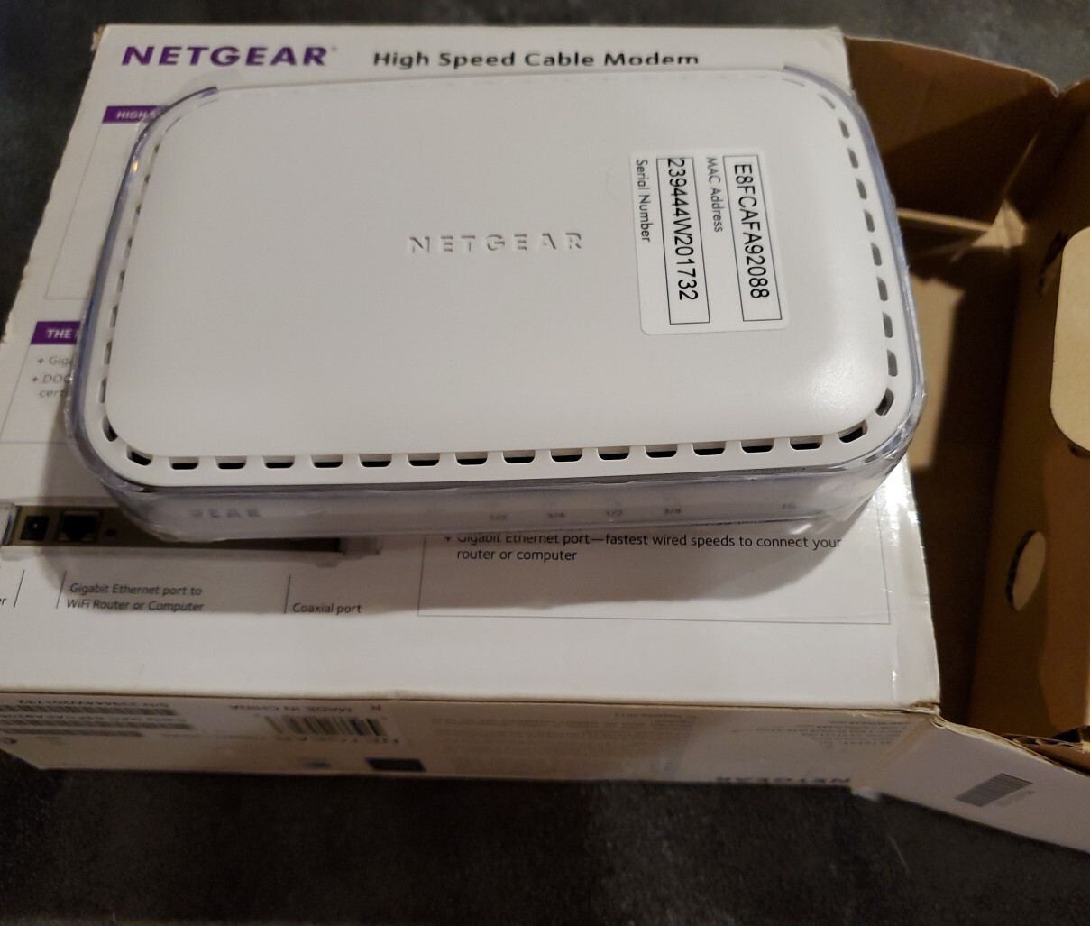 NETGEAR (CMD31T-100NAS) High Speed Cable Modem DOCSIS 3.0 🆕 Open-Box