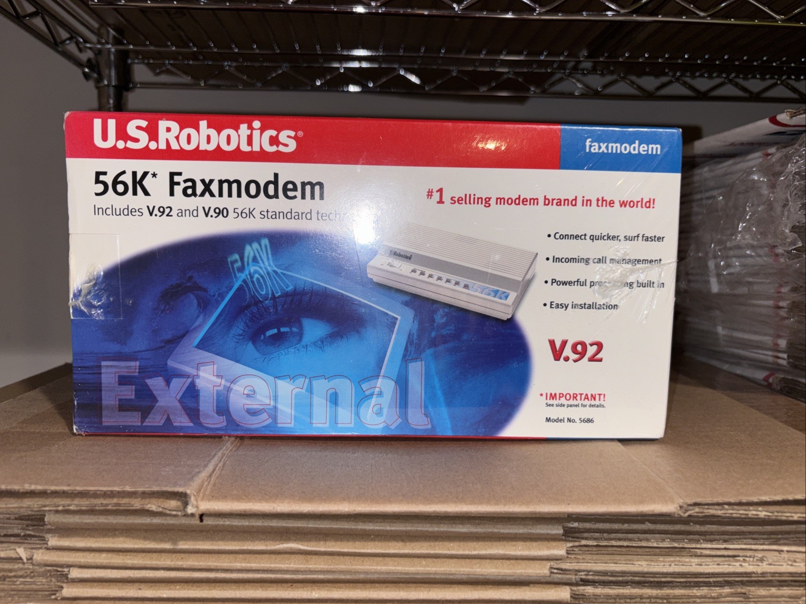 U.S. Robotics 56K External Fax Modem V.92 V.90 Model 5686 New Factory Sealed