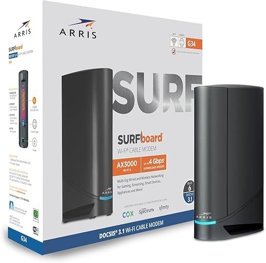 OPEN BOX ARRIS (G34) – Cable Modem Router Combo – Fast DOCSIS 3.1 Gigabit WiFi 6