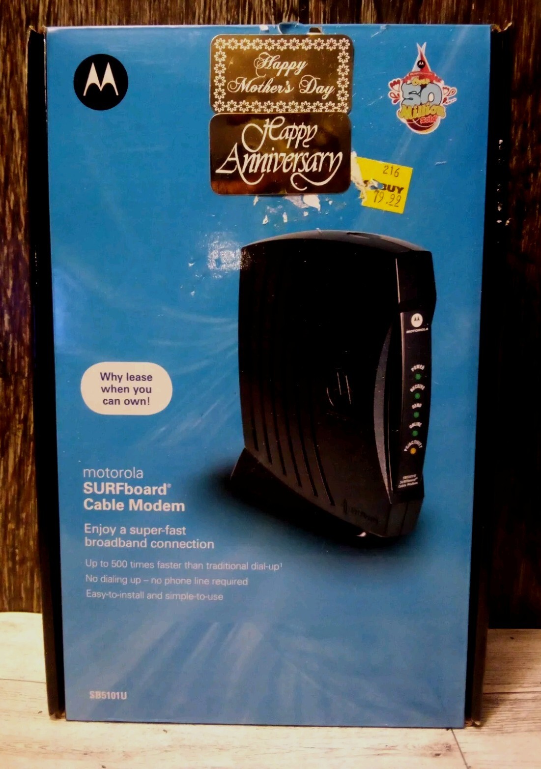 Motorola SURFboard SB5101U Cable Modem High Speed Internet 38.91 Mbps- NIB