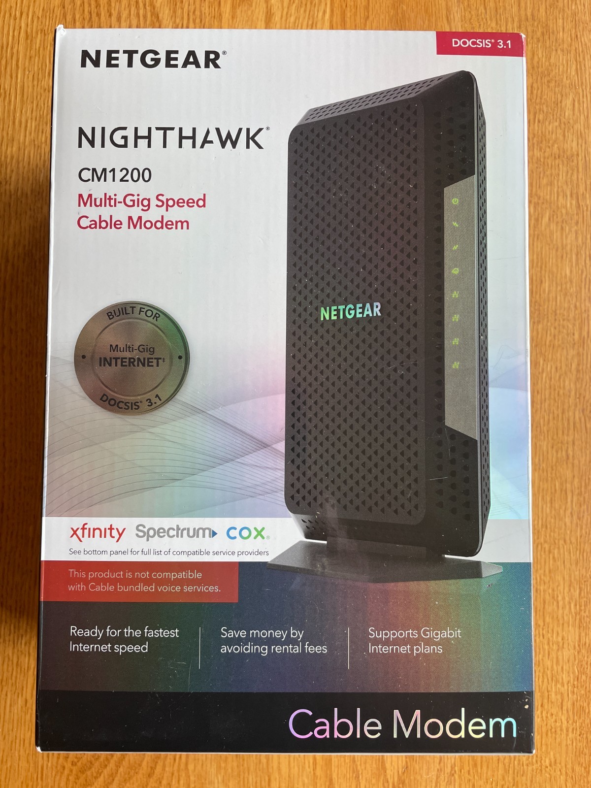 NETGEAR Nighthawk CM1200-100NAS DOCSIS 3.1 Multi-Gig Speed Cable Modem