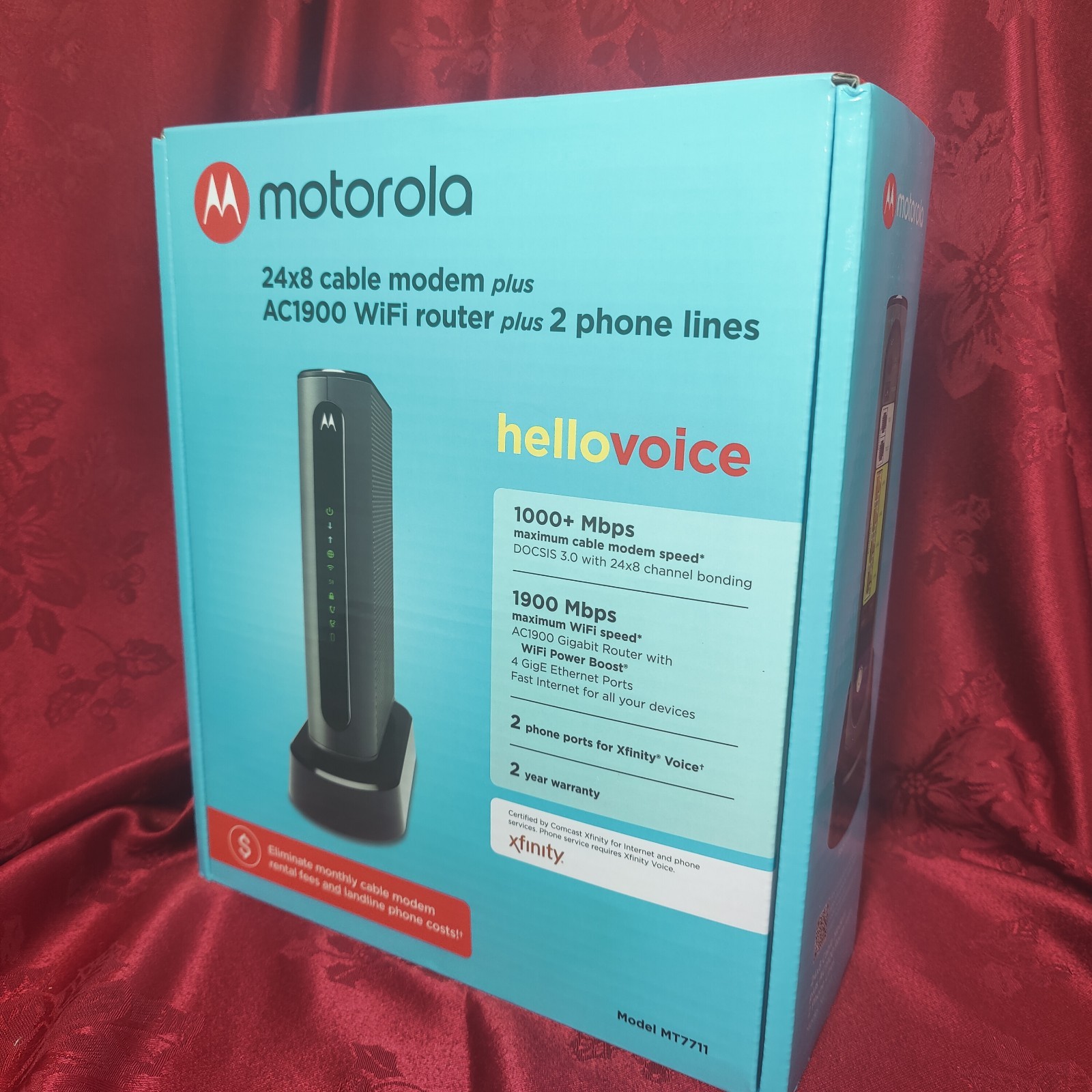 Motorola MT7711 Dual Band AC1900 Cable Modem and Wi-Fi Gigabit Router