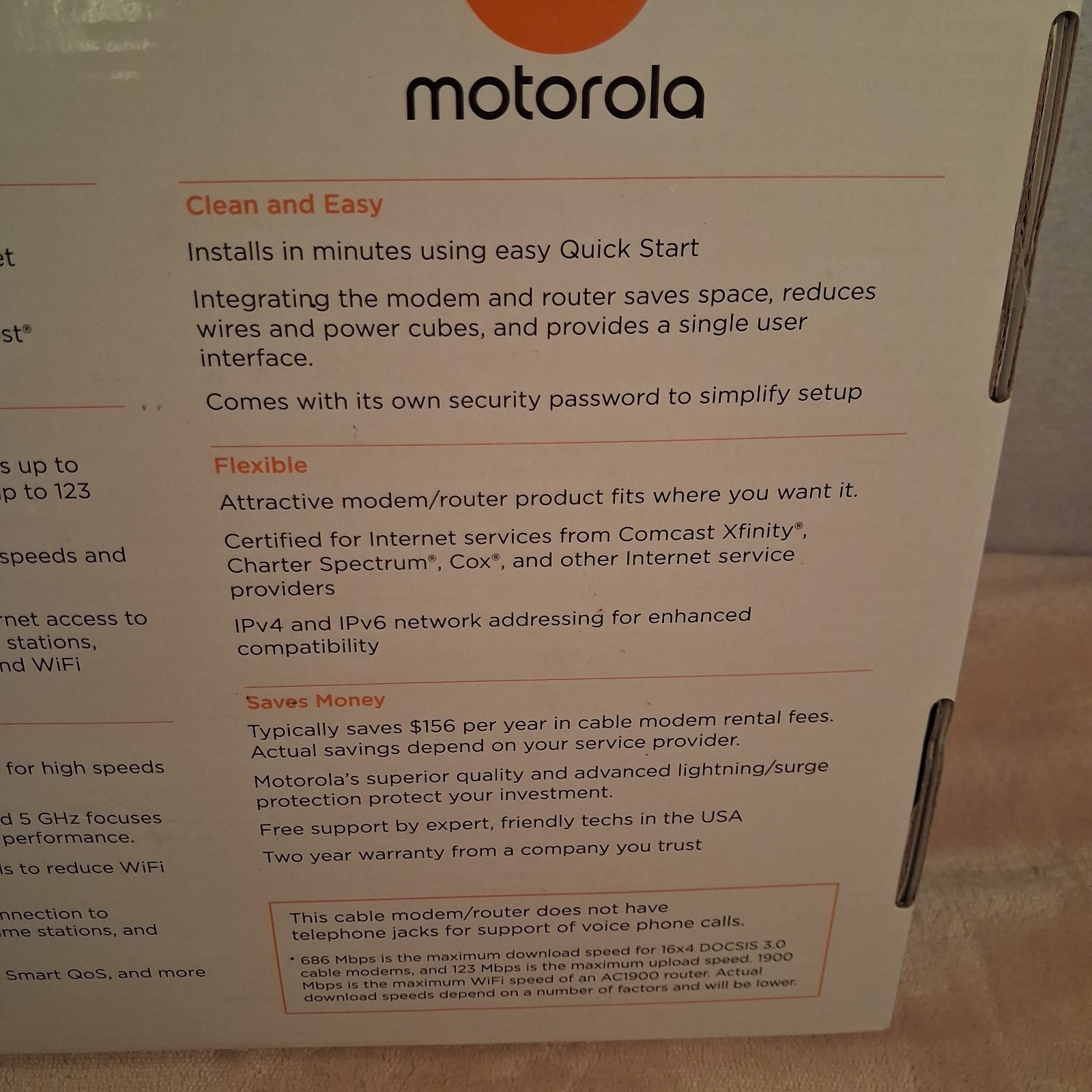 Motorola MG7550 16×4 DOCSIS 3.0 Cable Modem AC1900 Dual Band WiFi Router Combo