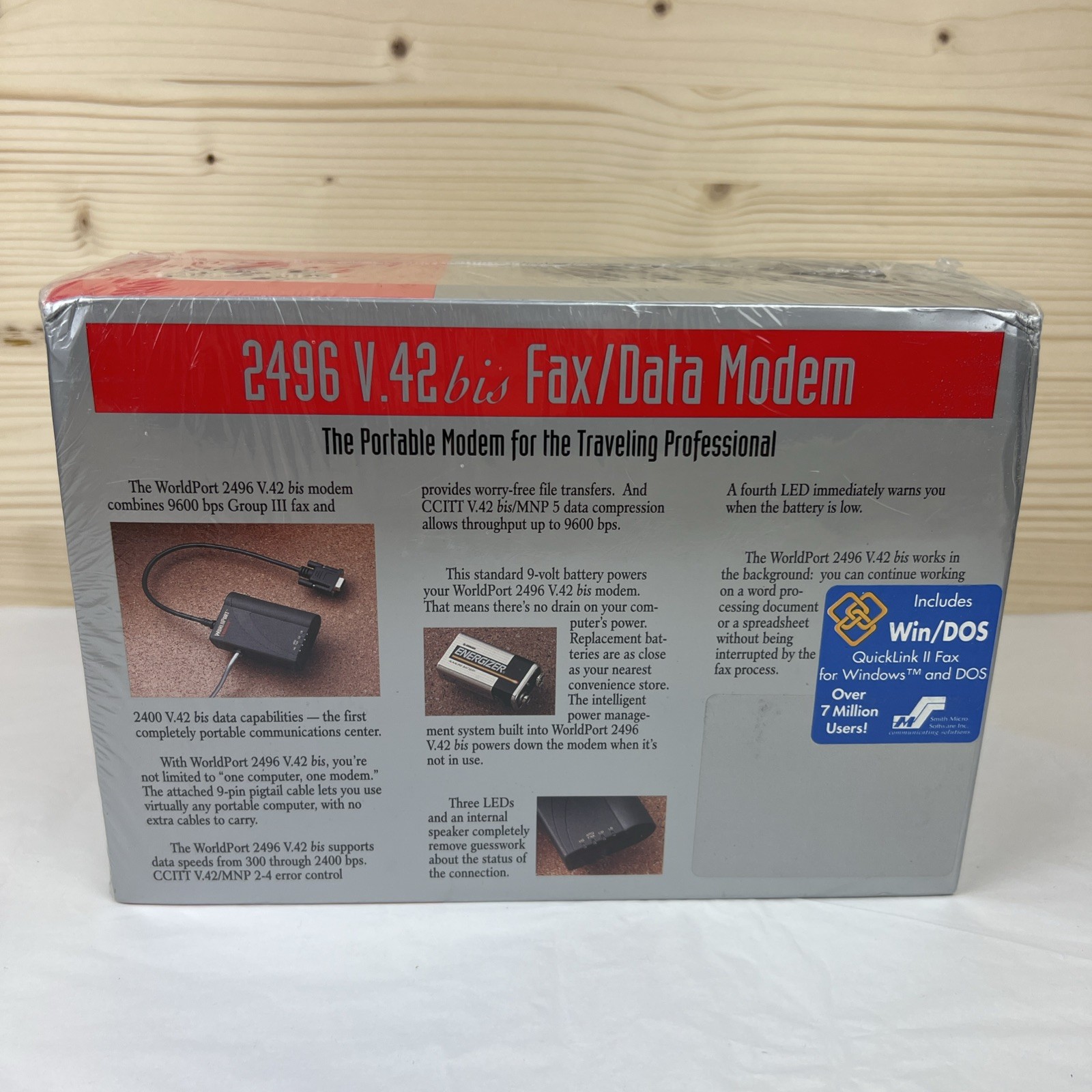 NOS WorldPort USRobotics 2496 V. 42 bis Fax/Data Modem 9600 bps – NEW Sealed
