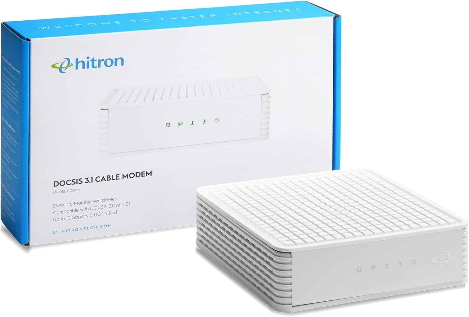 Hitron CODA DOCSIS 3.1 Cable Modem ONLY | Up to 1 Gbps Max Internet Speeds | Cer