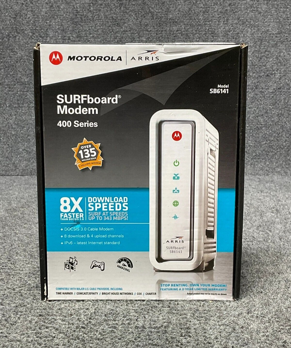 Motorola ARRIS SURFboard SB6141 DOCSIS 3.0 Cable Modem 400 Series Used