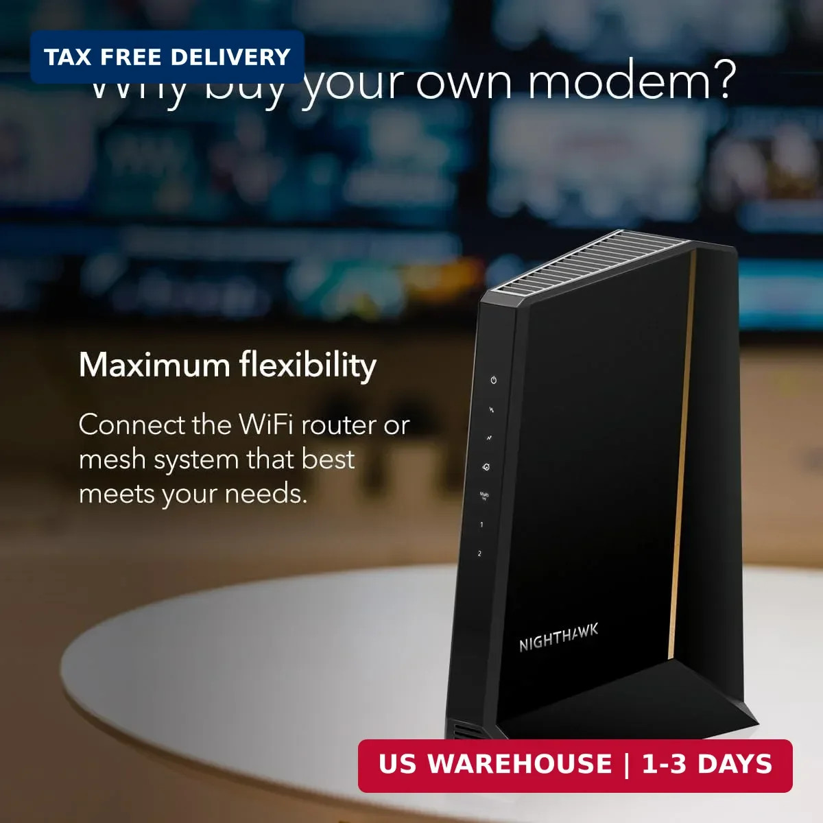 NETGEAR Nighthawk DOCSIS 3.1 Mid/High-Split Modem (CM3000-1AZNAS) – Approved for