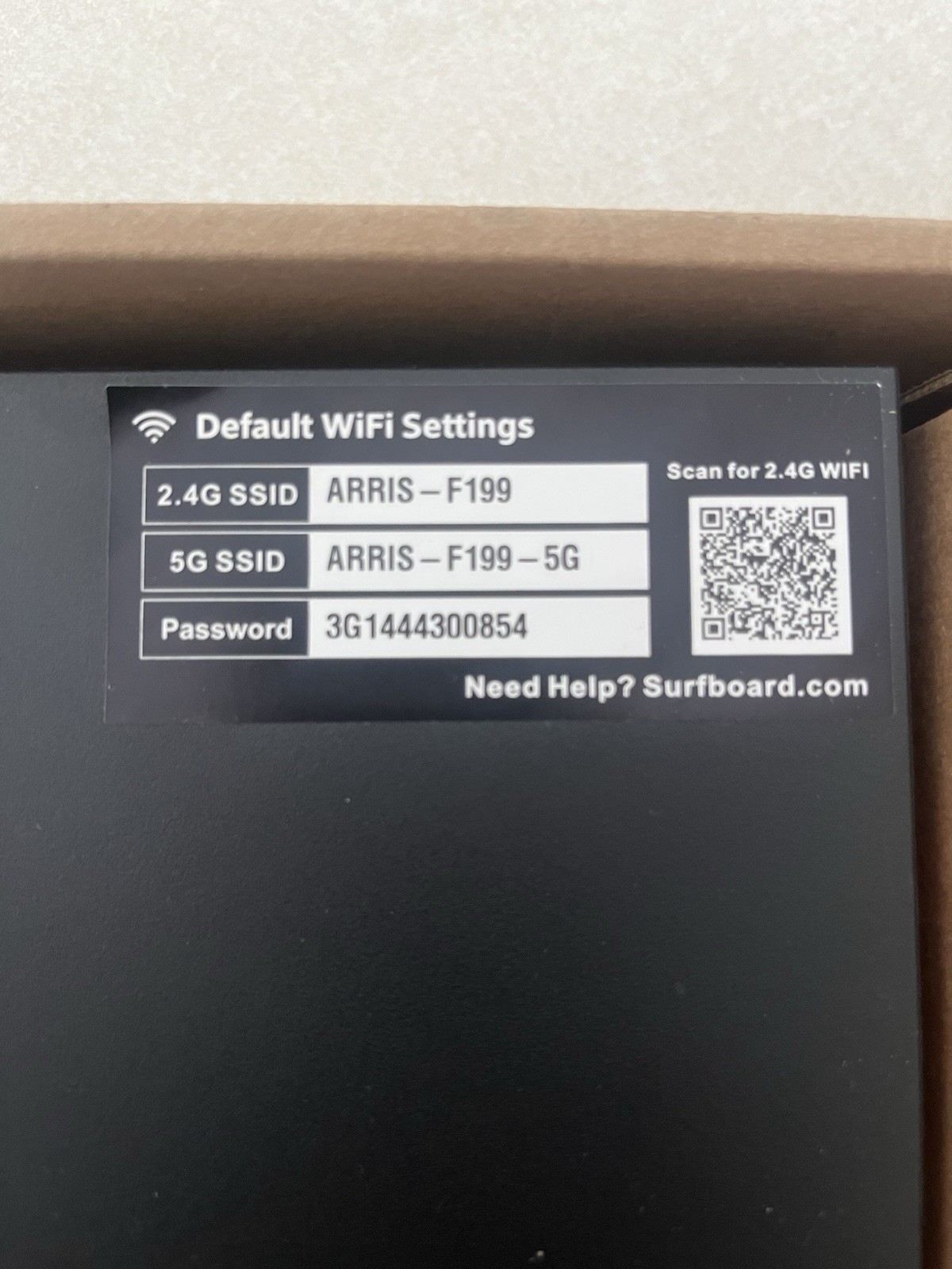 Arris SURFboard Modem & Wi-Fi Router Docsis 3.0, 2.4G 5G SSID Refurbished Unit