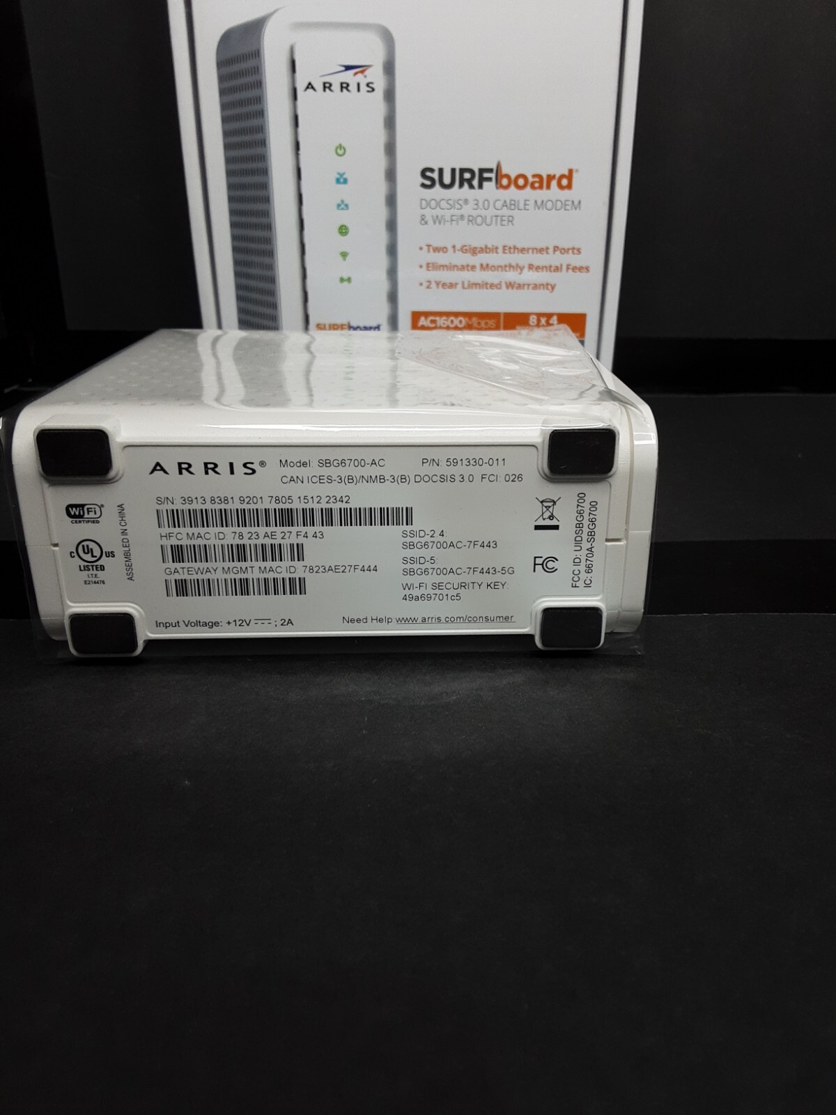 Arris Surf Board DOCSIS 3.0 SBG6700-AC Open Box