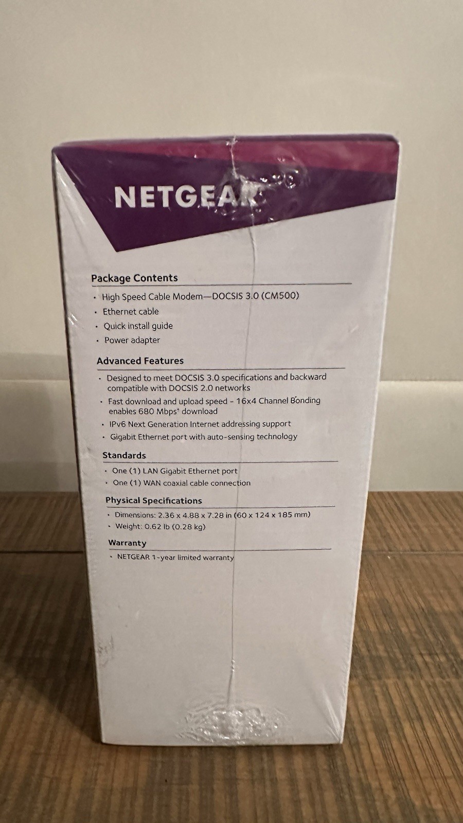 NETGEAR CM500 Cable Modem DOCSIS 3.0 680Mbps Ethernet Xfinity Cox Charter