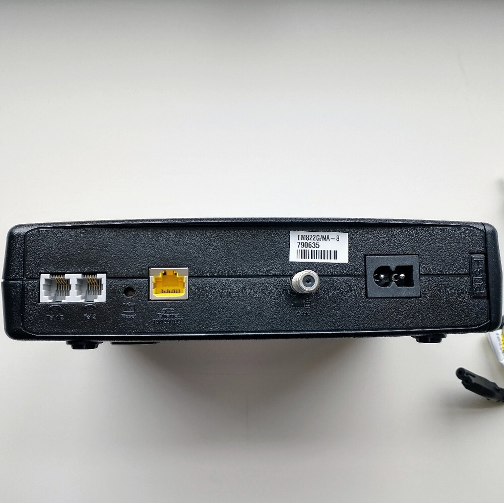 Arris TM822G Cable Modem Plus Voice/Telephone Over Cable Box – Battery Backup