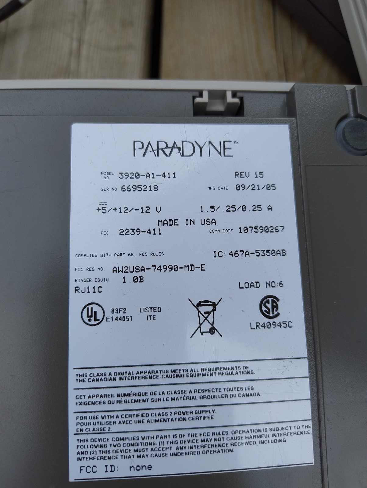 Lot of 5 Paradyne 3920-A1-411 Stand Alone Modems Comphere Series