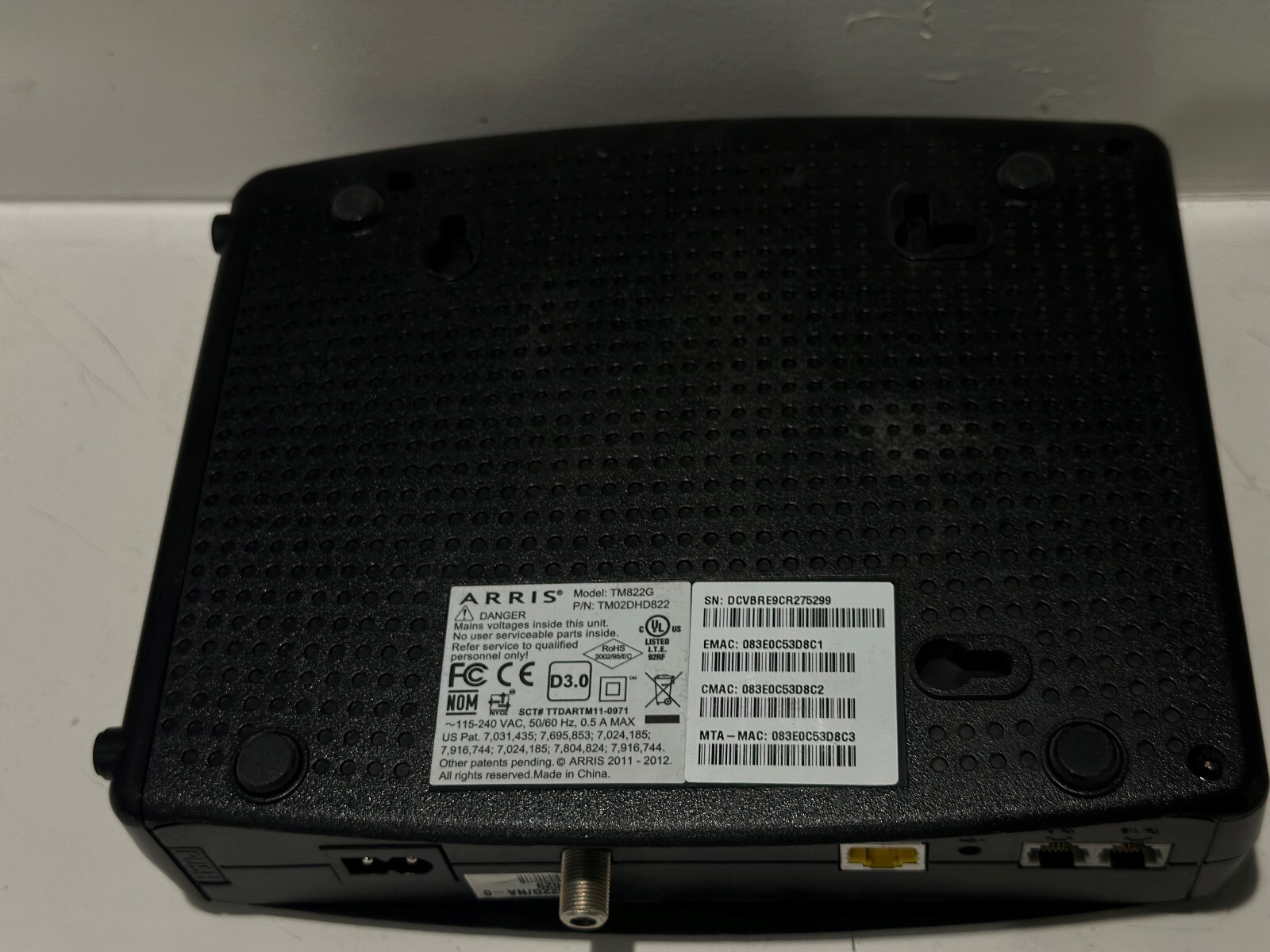 ARRIS Touchstone TM822G Telephony Modem