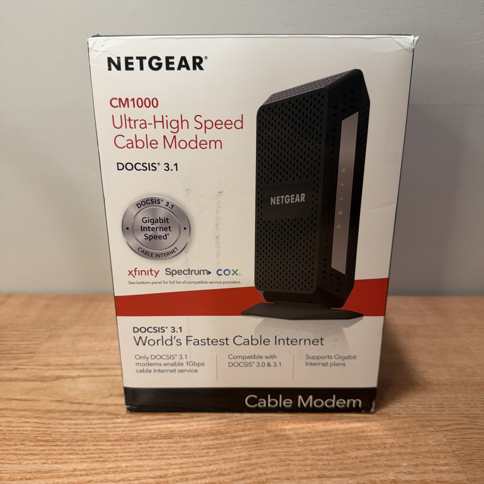 NETGEAR CM1000 DOCSIS 3.1 Cable Modem 1 Gbps Gigabit Ethernet CM1000-100NAS