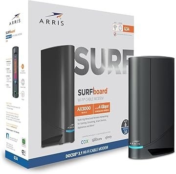 OPEN BOX ARRIS (G34) – Cable Modem Router Combo – Fast DOCSIS 3.1 Gigabit WiFi 6