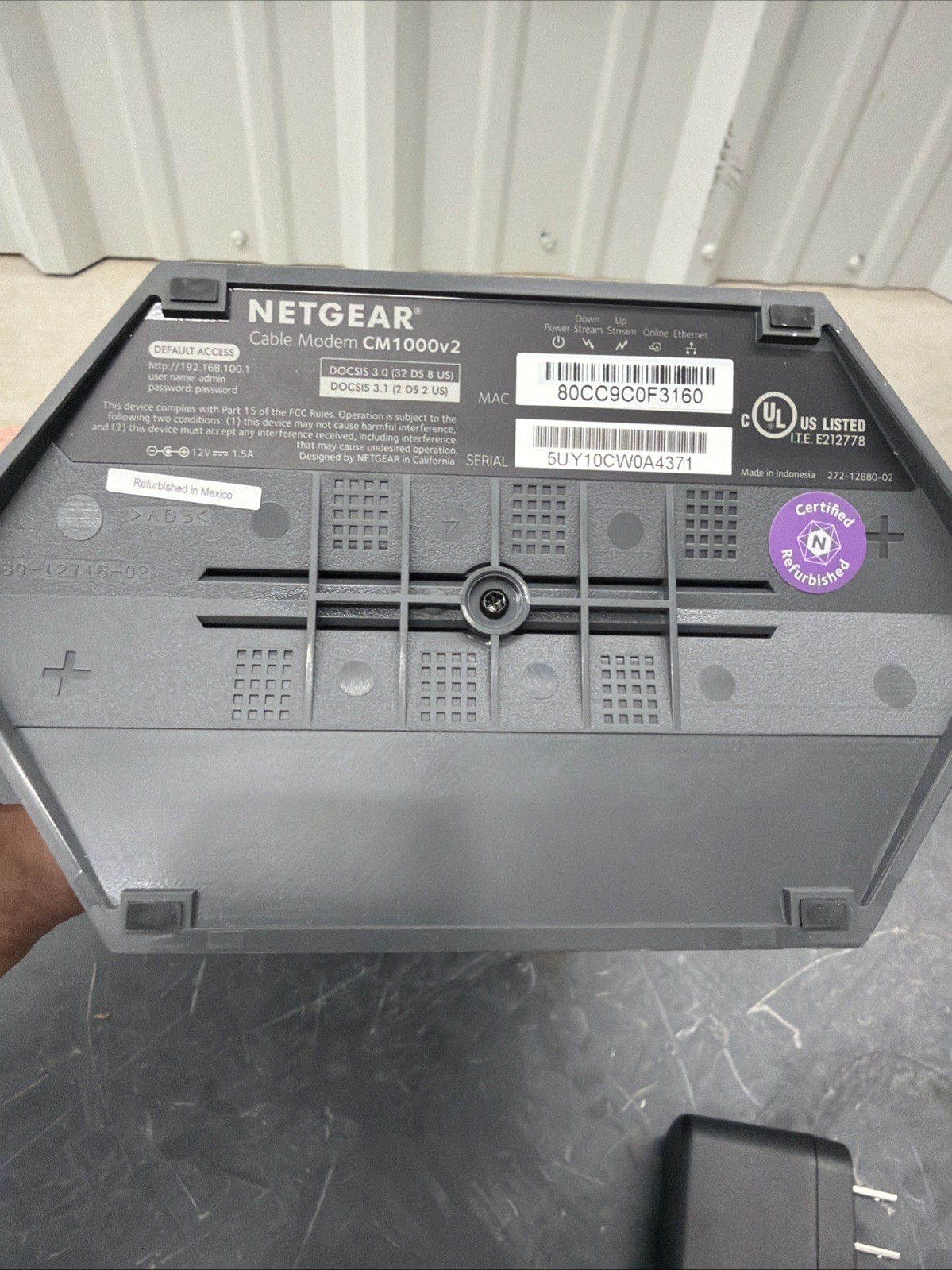NETGEAR Nighthawk CM1000V2 DOCSIS 3.1 Cable Modem