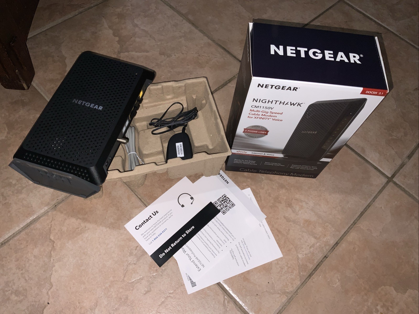 NETGEAR CM1150V Nighthawk Multi-Gig Speed Cable Modem for XFINITY Voice