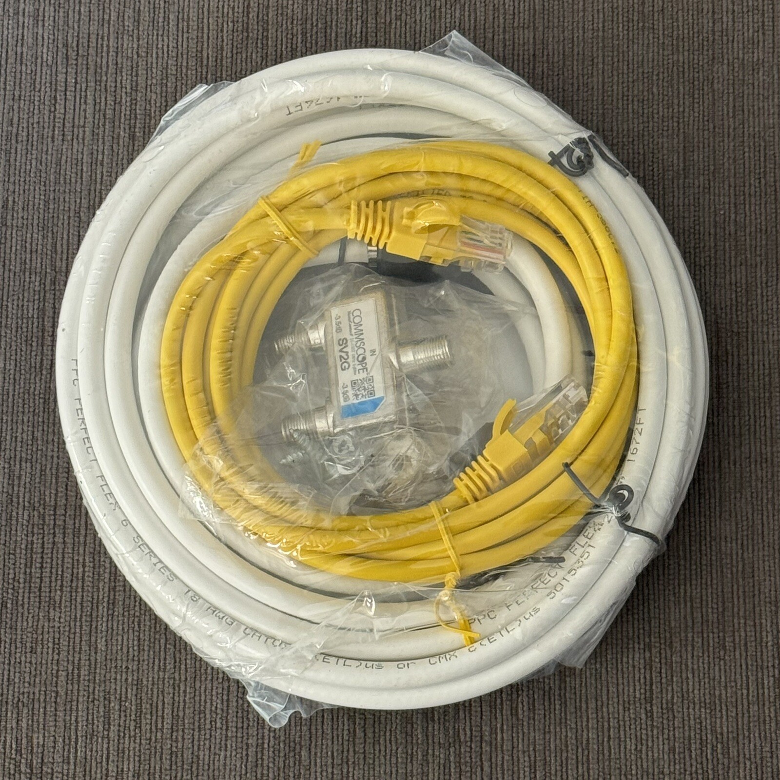 HSD Kit 12ft Coax 6ft Coax 7ft CAT5 2-Way Splitter New