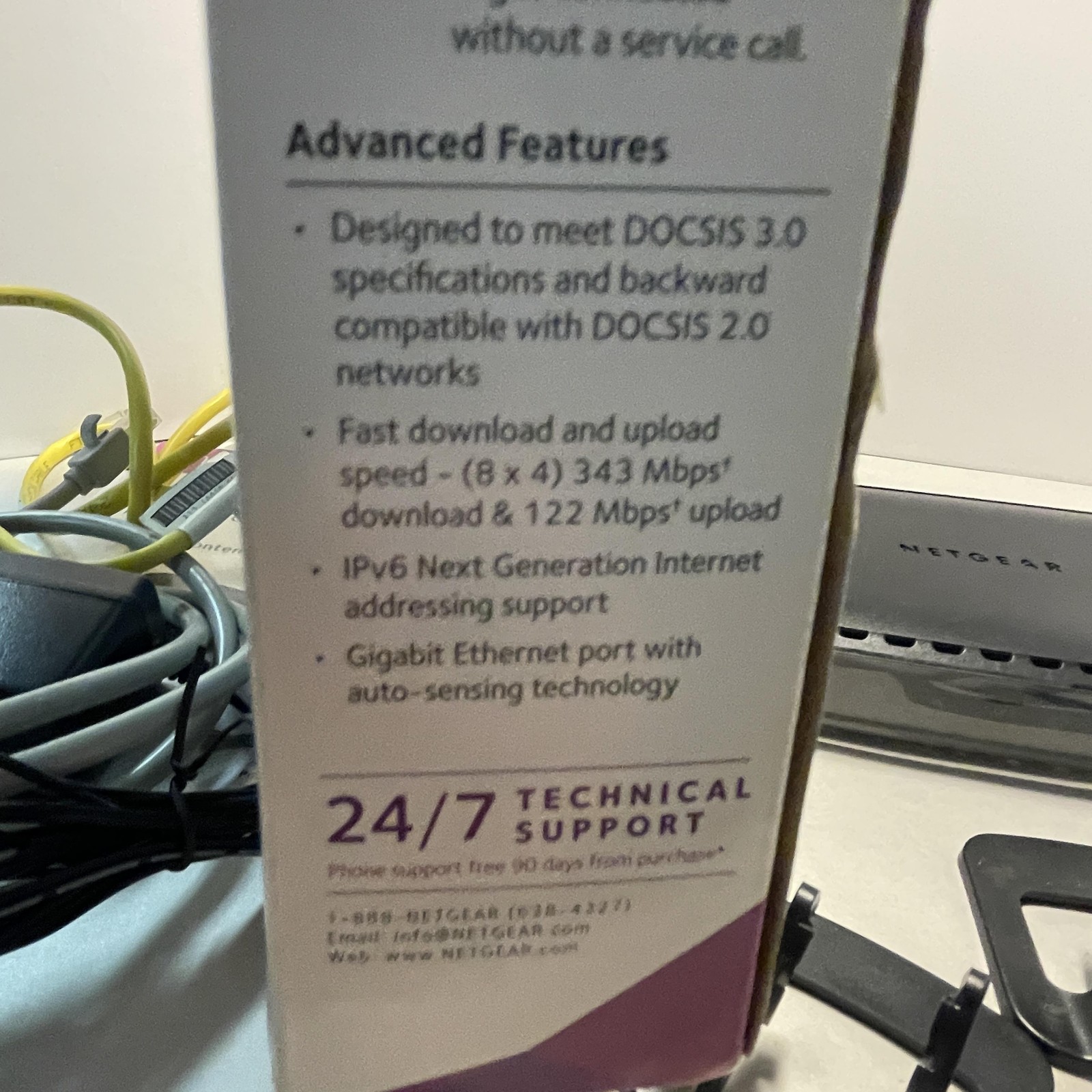 NETGEAR CM400 DOCSIS 3.0 High Speed Cable Modem 340Mbps Gigabit Xfinity Spectrum
