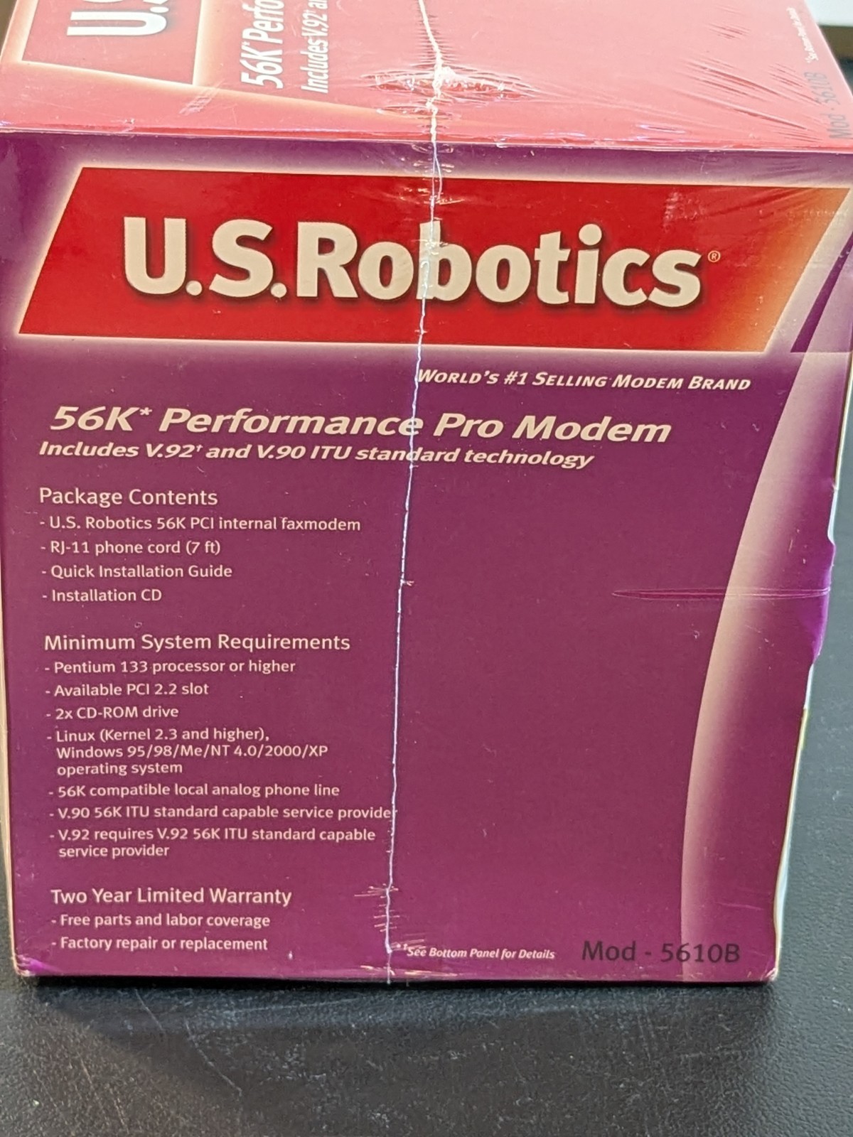 Sealed U.S. Robotics 56K Performance Pro Modem V.92 Mod 5610B NIB Brand New