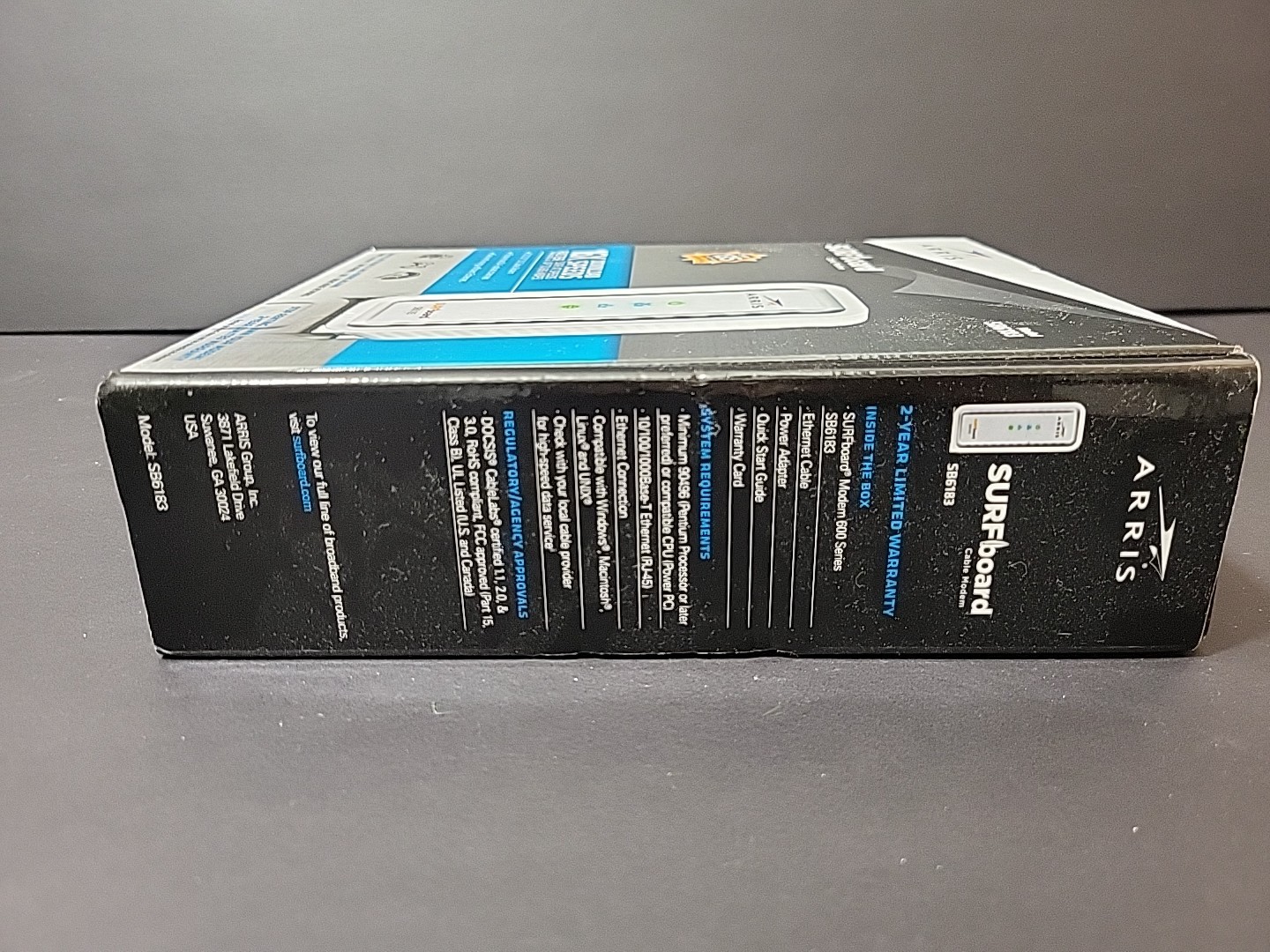 ARRIS SB6183 686 Mbps Cable Modem, White Box Part No. 593725-005 New Open Box
