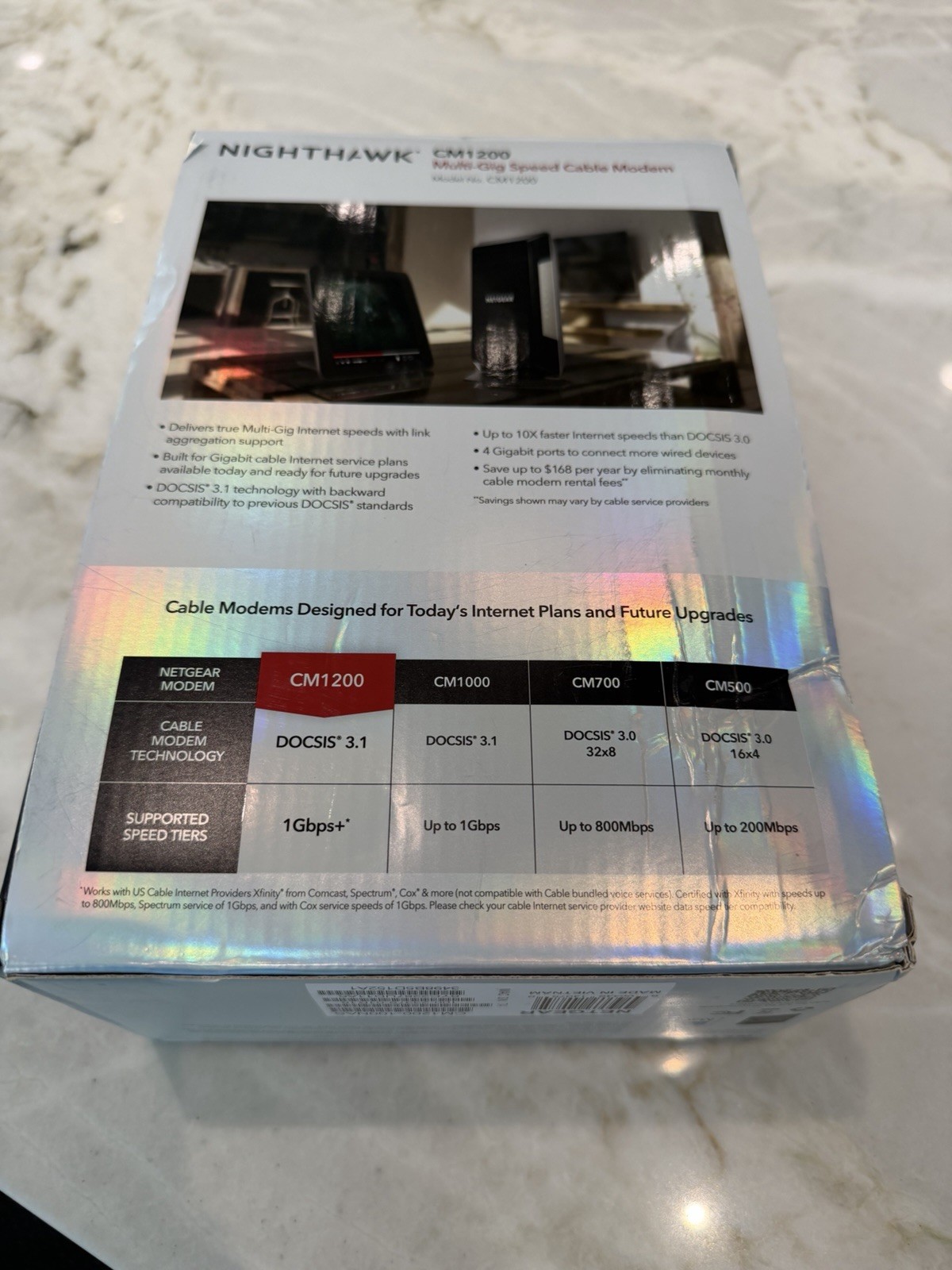 NEW Unused NETGEAR Nighthawk CM1200 DOCSIS 3.1 Multi-Gig Modem 4-Port 10Gbps