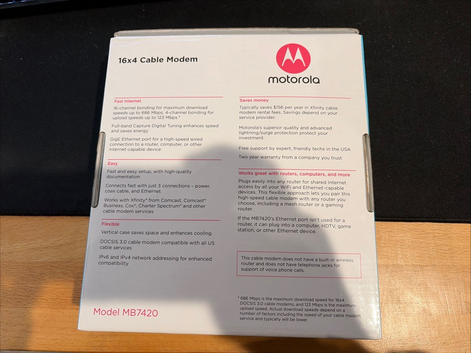 Motorola MB742010 686mbps DOCSIS 3.0 Cable Modem