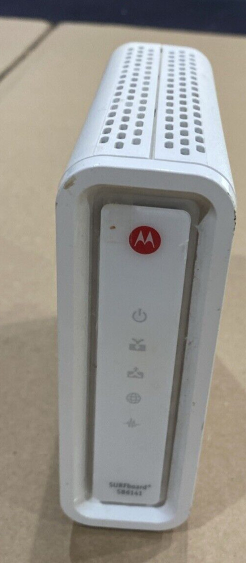 ARRIS SURFboard SB6141 Motorola White Modem W/ Power/Ethernet Cable High Powered