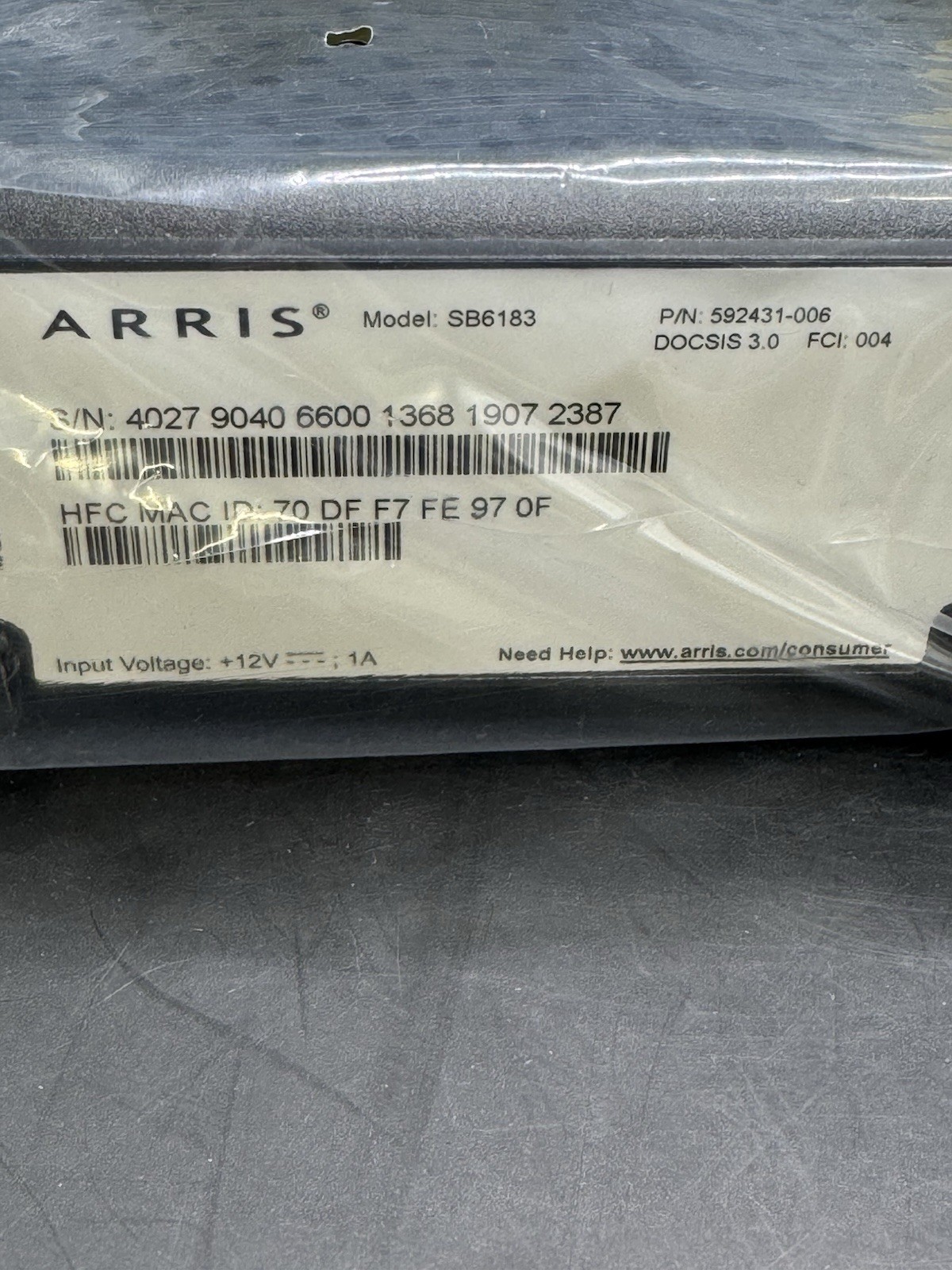 ARRIS SURFboard SB6183 DOCSIS 3.0 Cable Modem -Xfinity Spectrum COX – BLACK
