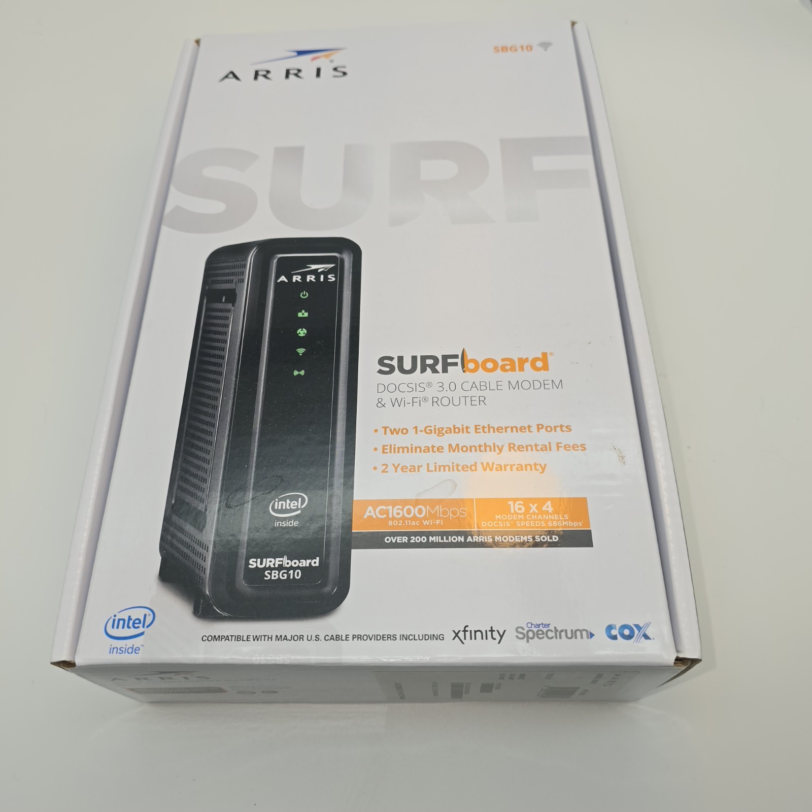 ARRIS SURFboard SBG10 DOCSIS3.0 16×4 Gigabit Cable Modem & Router AC1600Mbps