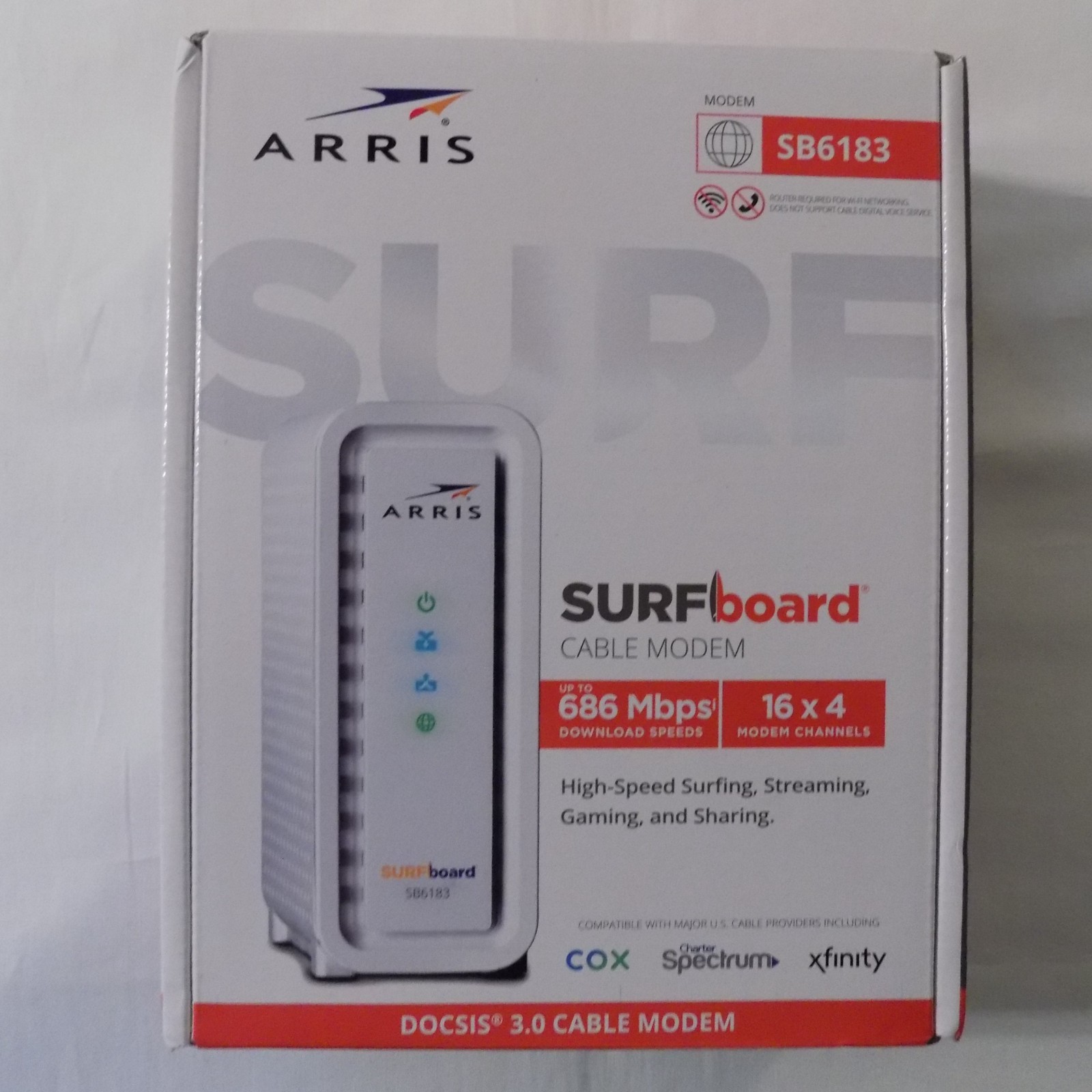 ARRIS SURFboard DOCSIS 3.0 Cable Modem SB6183 White New In Box