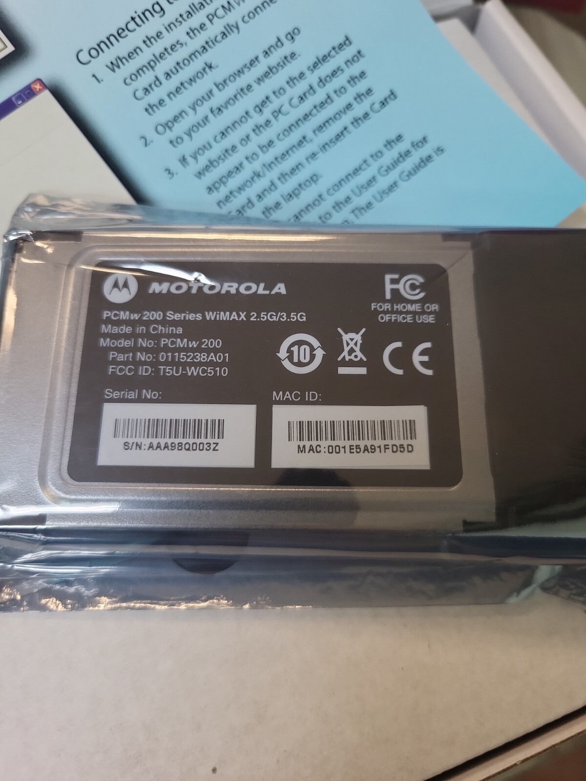 WIMAX PC CARD IEEE 802.16e 2.5&3.5GHz