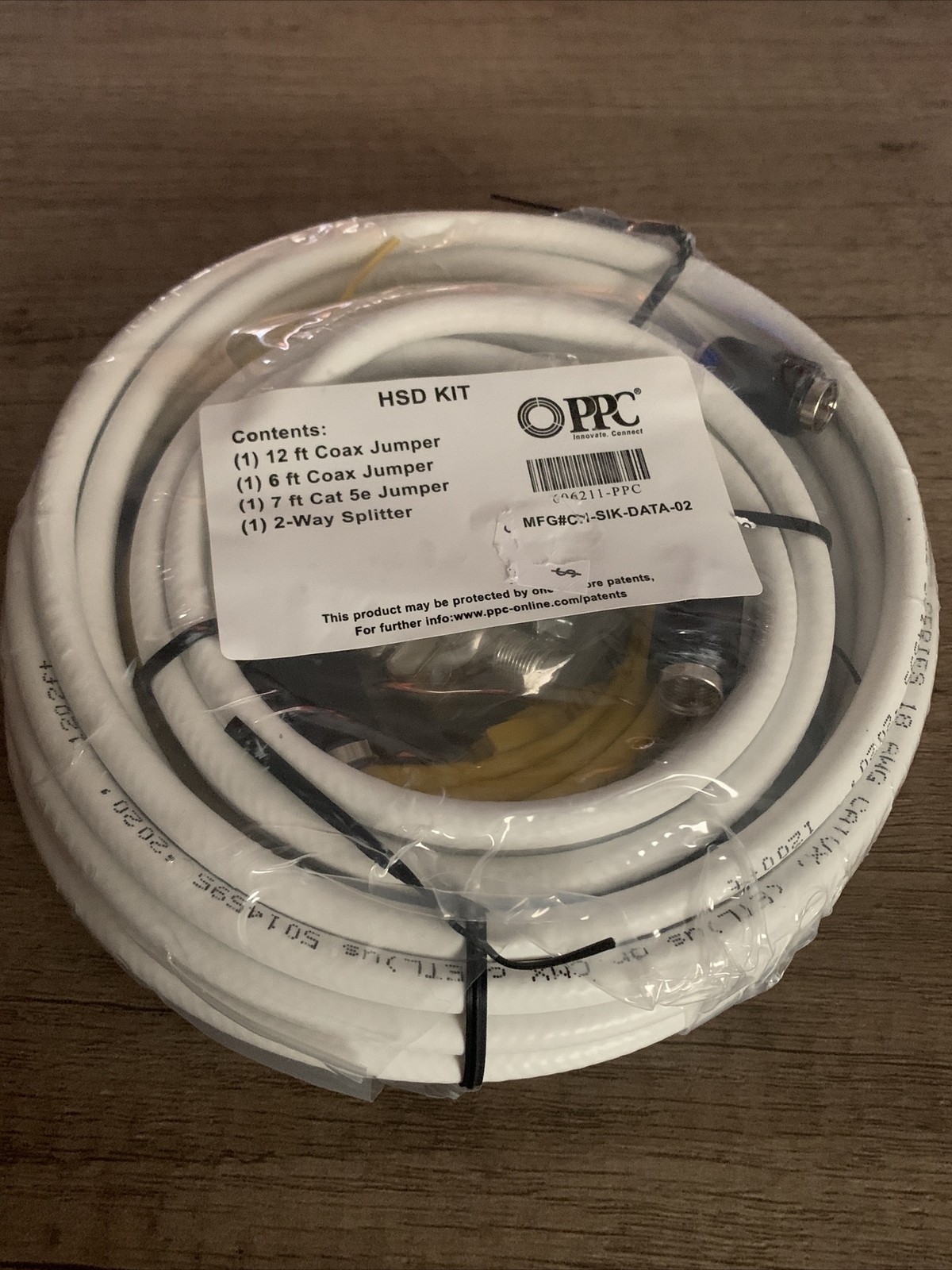 HSD Kit 7 ft Cat 5e & 6 ft and 12 ft. Coax Jumper Cables With 2-Way Splitter