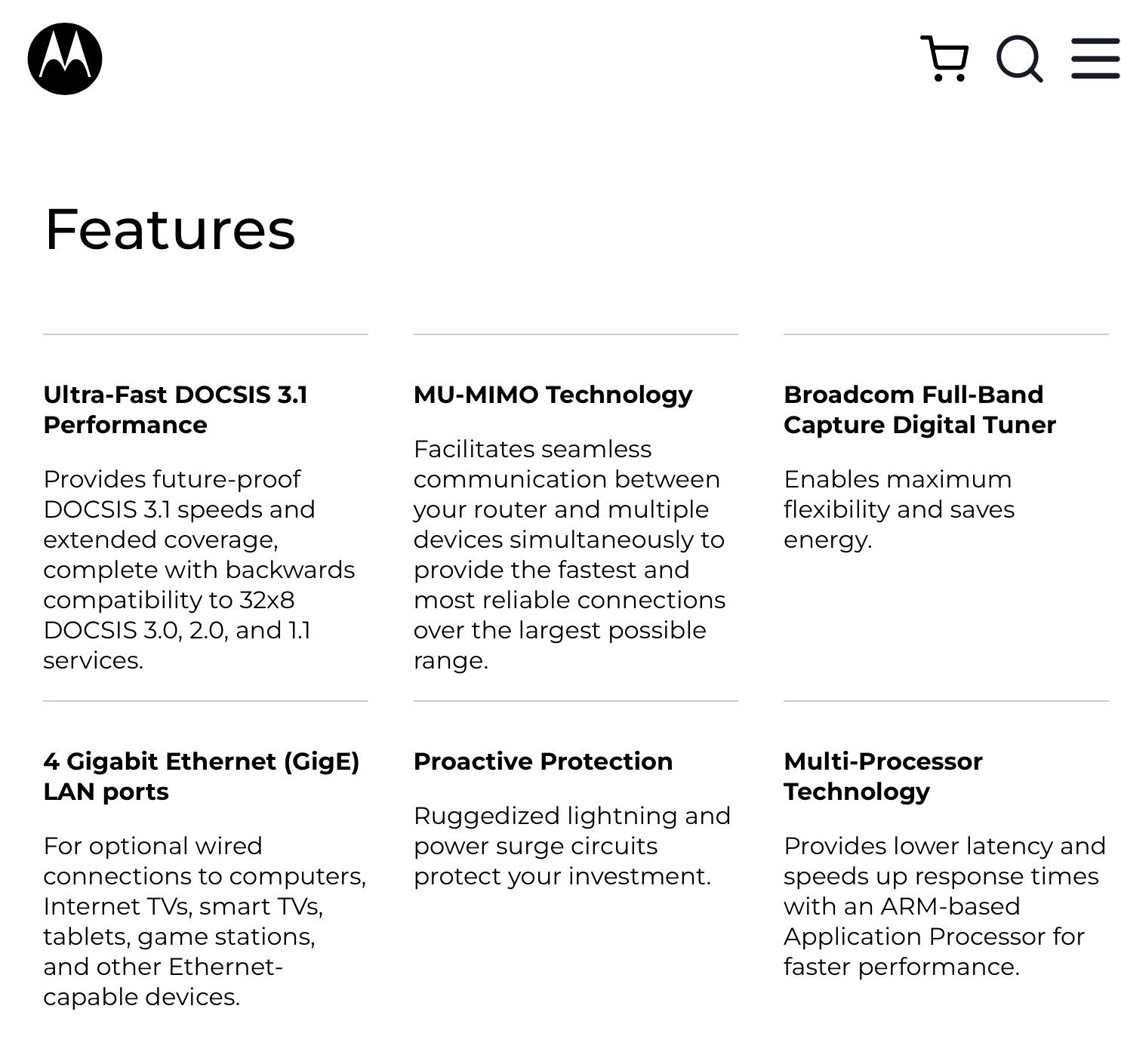 Motorola MG8702-30 Router with 32 x 8 DOCSIS 3.1 Cable Modem