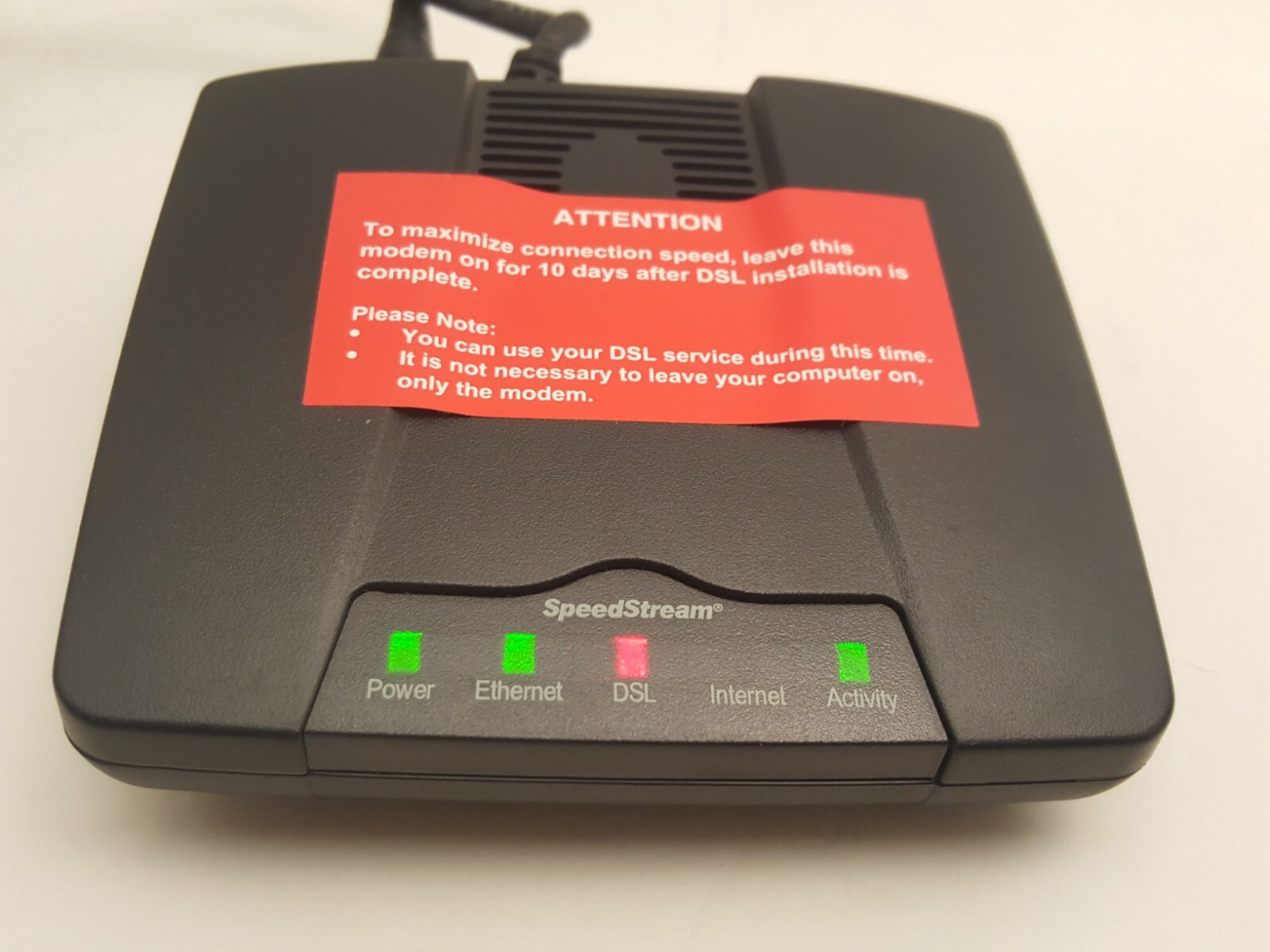SBC / SIEMENS SpeedStream 4100 Single Port Ethernet ADSL Modem P/N 060-D141-A39