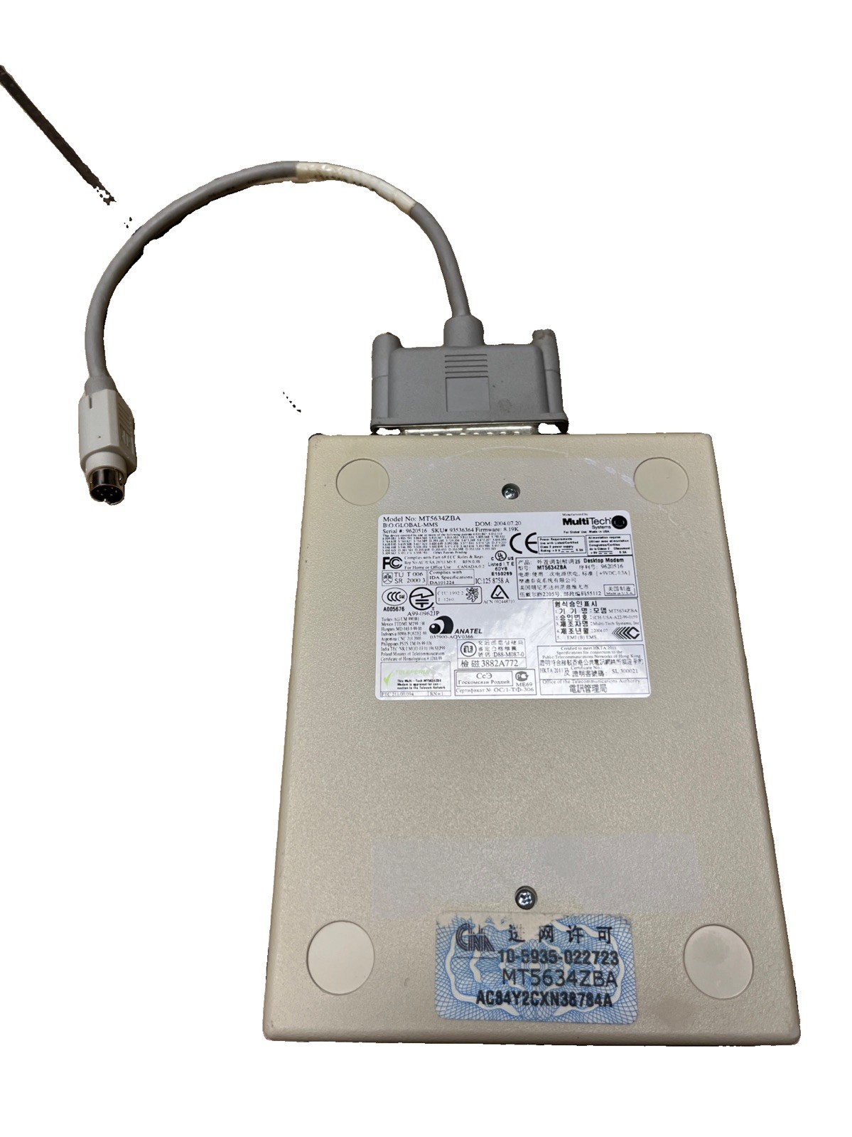 Multitech MT5634ZBA-USB-V92-AV DataFax World USB 56K Modem – Working