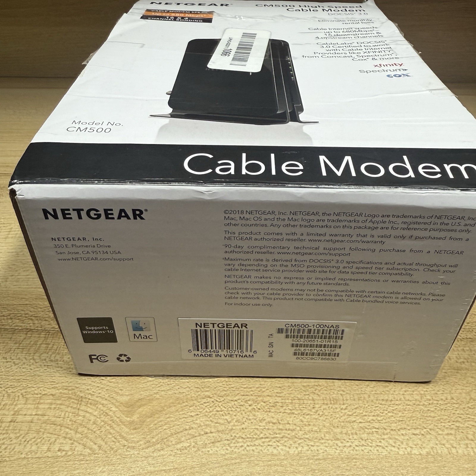 Netgear Model CM500 High Speed Cable Modem Speed Up to 680 Mbps Docsis 3.0