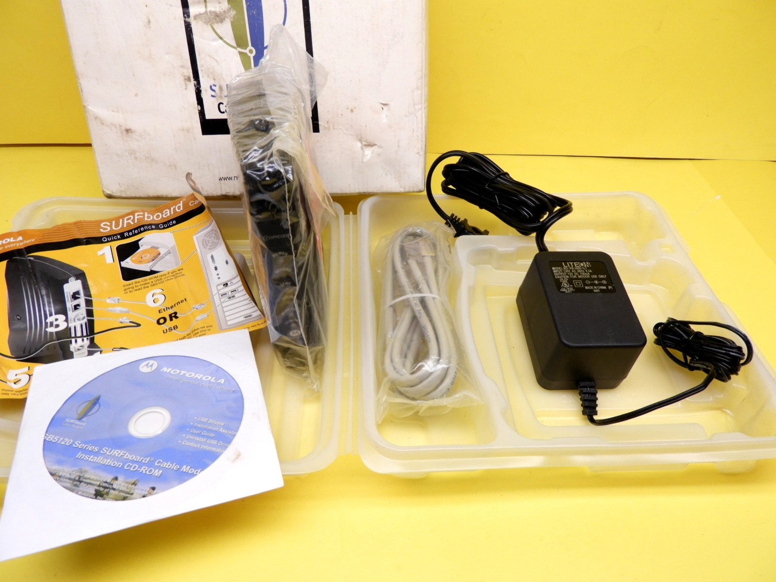 MOTORLA MODEL SB5120 SURFBOARD INTERNET CABLE MODEM COMCAST XFINITY 2002 BOXED