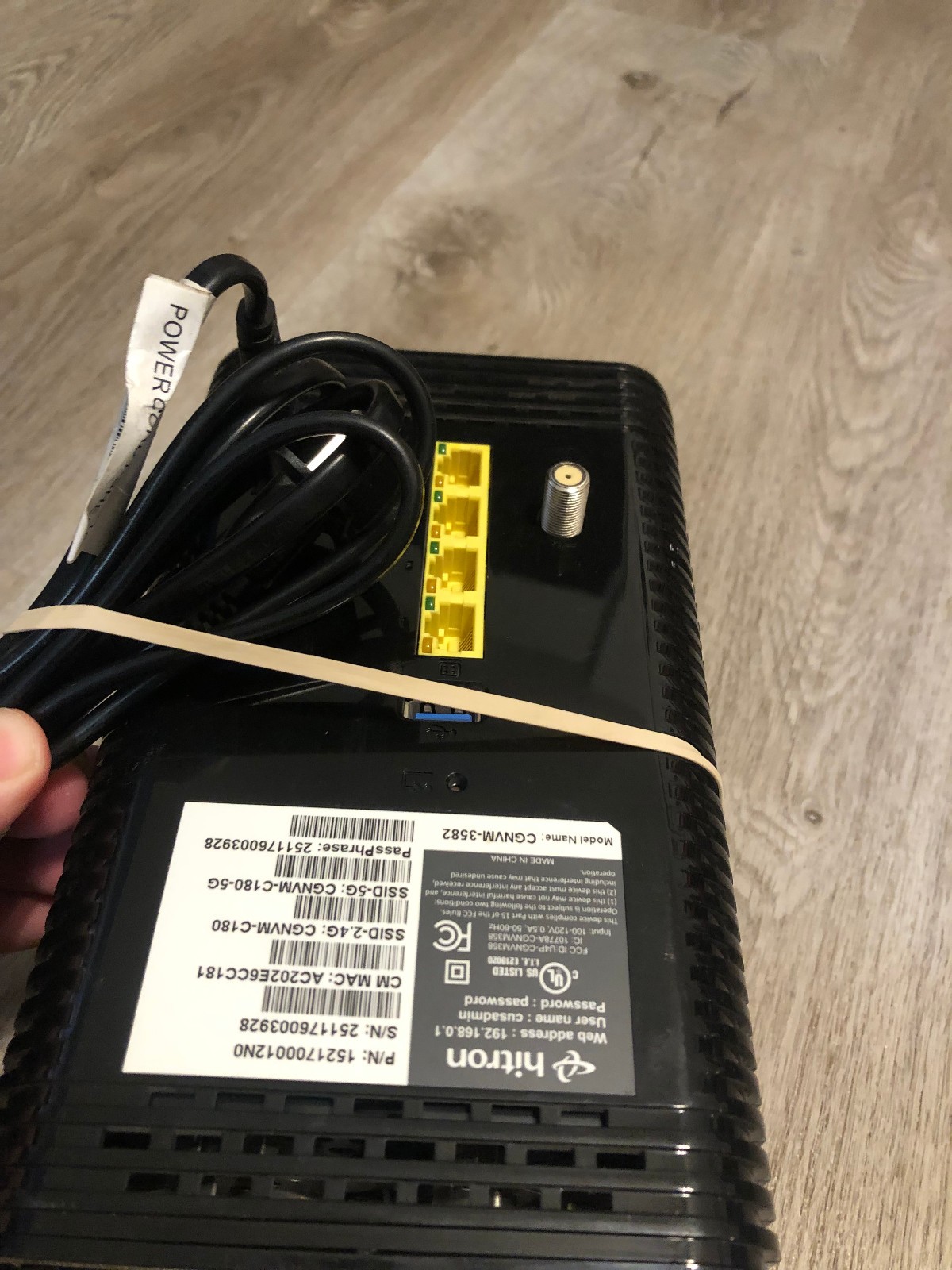 Hitron CGNVM-3582 DOCSIS 3.0 32×8 4×4 5GHz Gateway Wi-Fi Modem NOT FOR COX