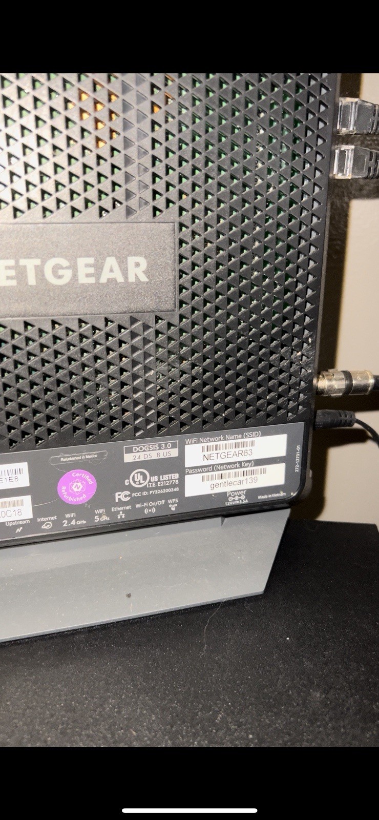NETGEAR AC1900 Cable Modem Router DOCSIS 3.0 C7000v2 4-Port Black