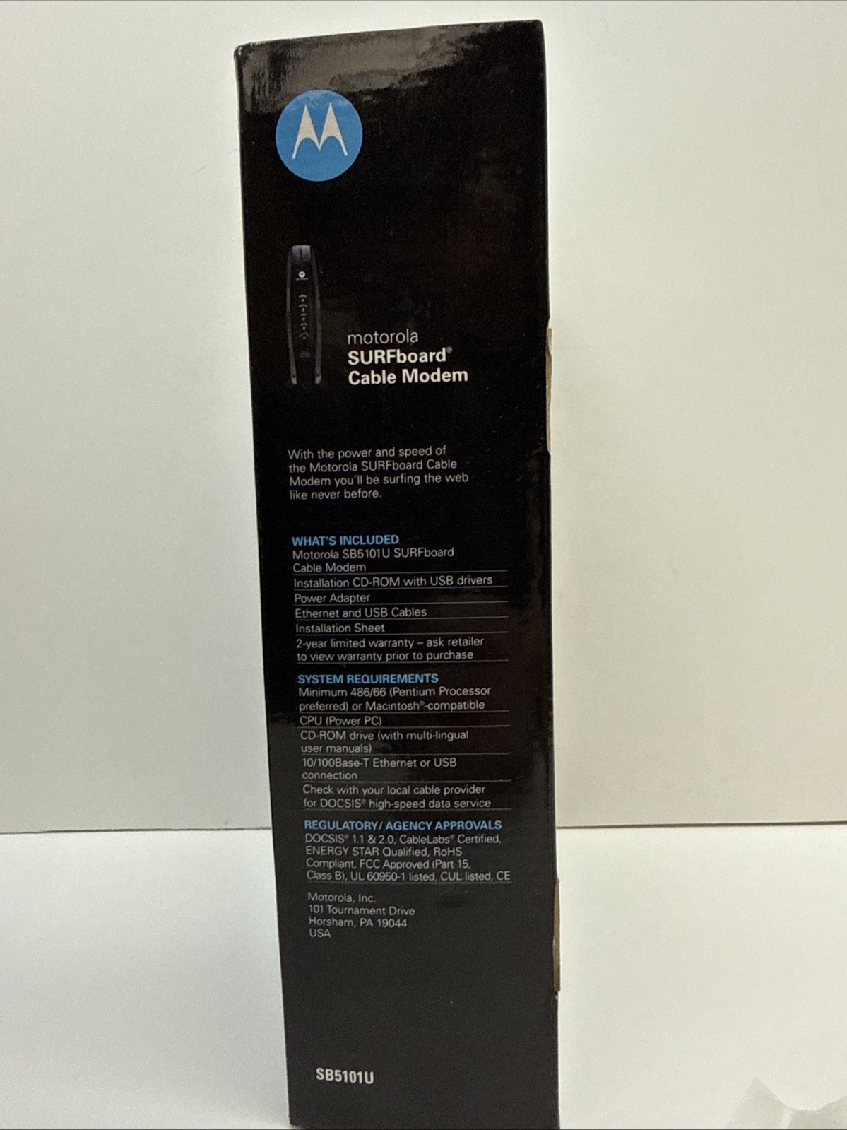 Motorola SURFboard Cable Modem SB5101U With Box – As Is – Tested For Power