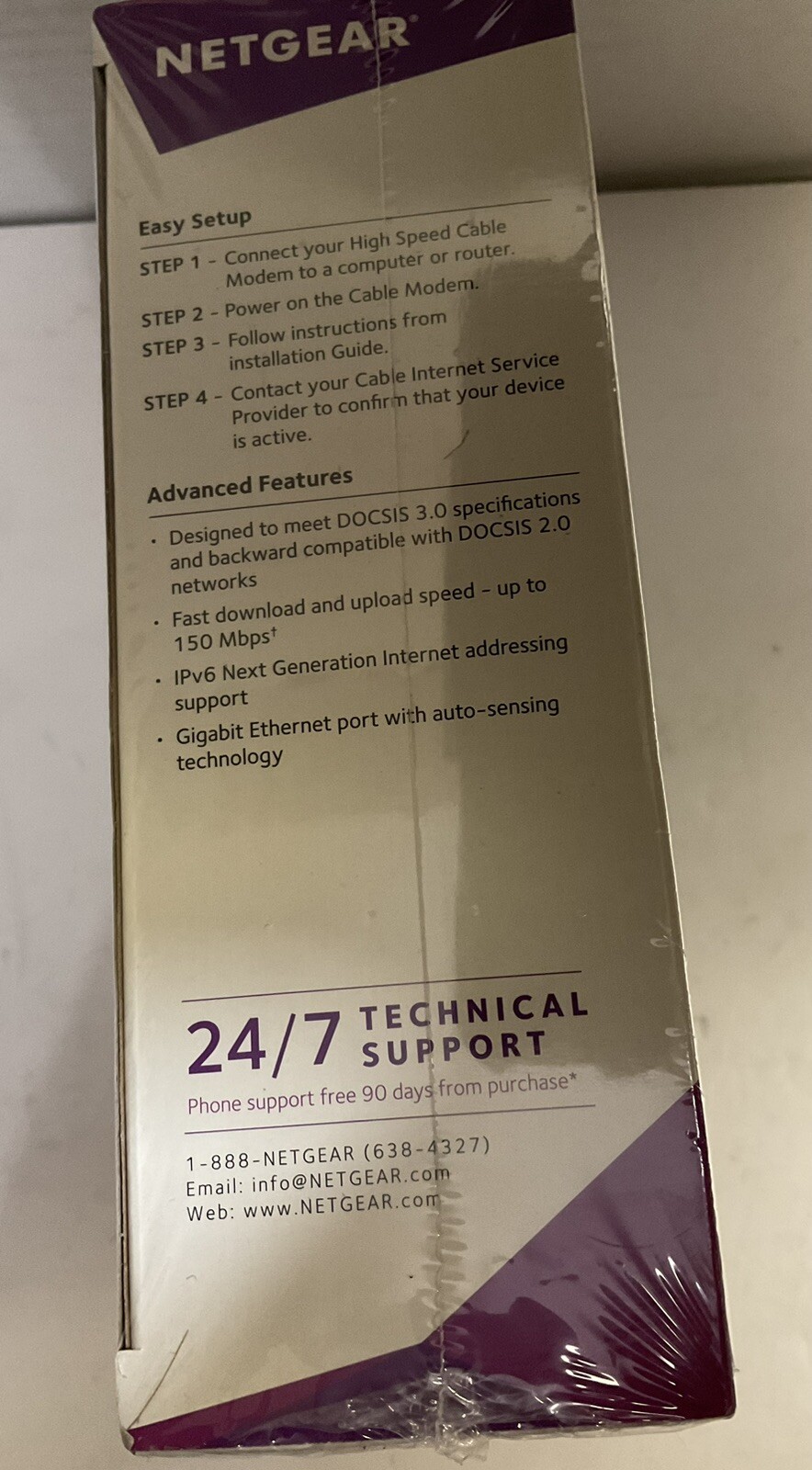 NETGEAR DOCSIS 3.0 HIGH SPEED CABLE MODEM MODEL # CMD 31 T COMCAST SEALD BOX